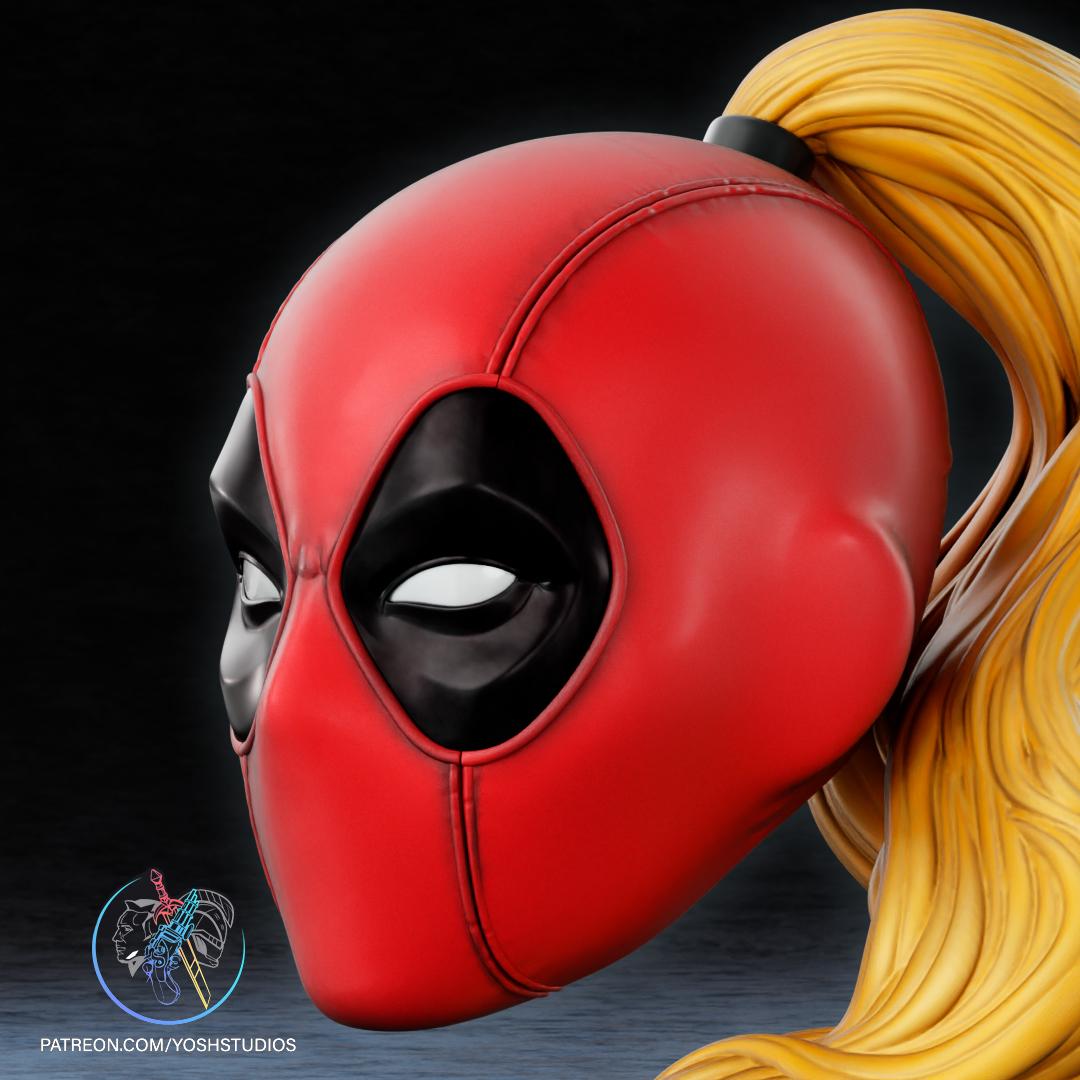 Comic Lady Deadpool Mask 3d Printer File STL 3d model