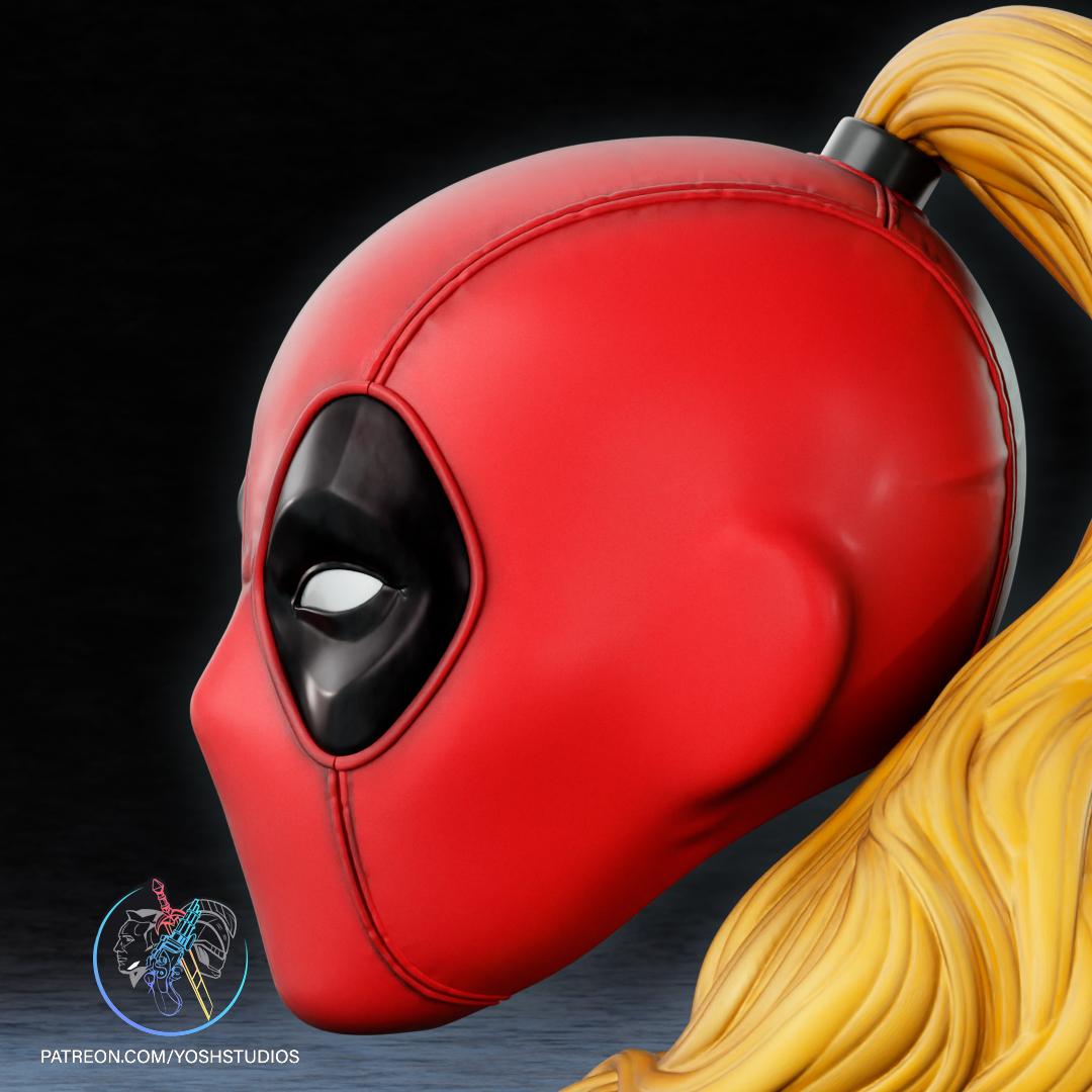 Comic Lady Deadpool Mask 3d Printer File STL 3d model