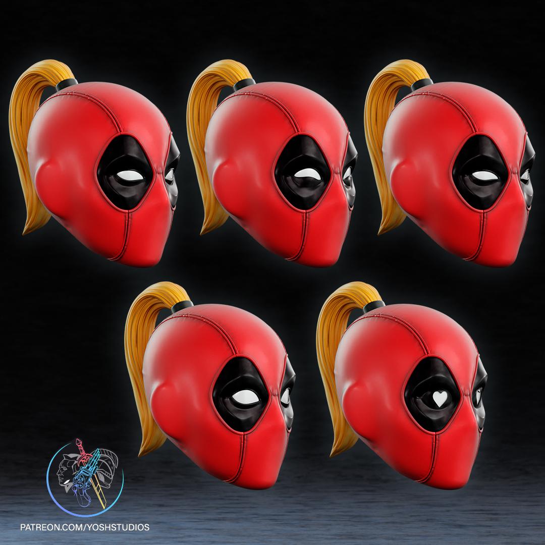 Comic Lady Deadpool Mask 3d Printer File STL 3d model