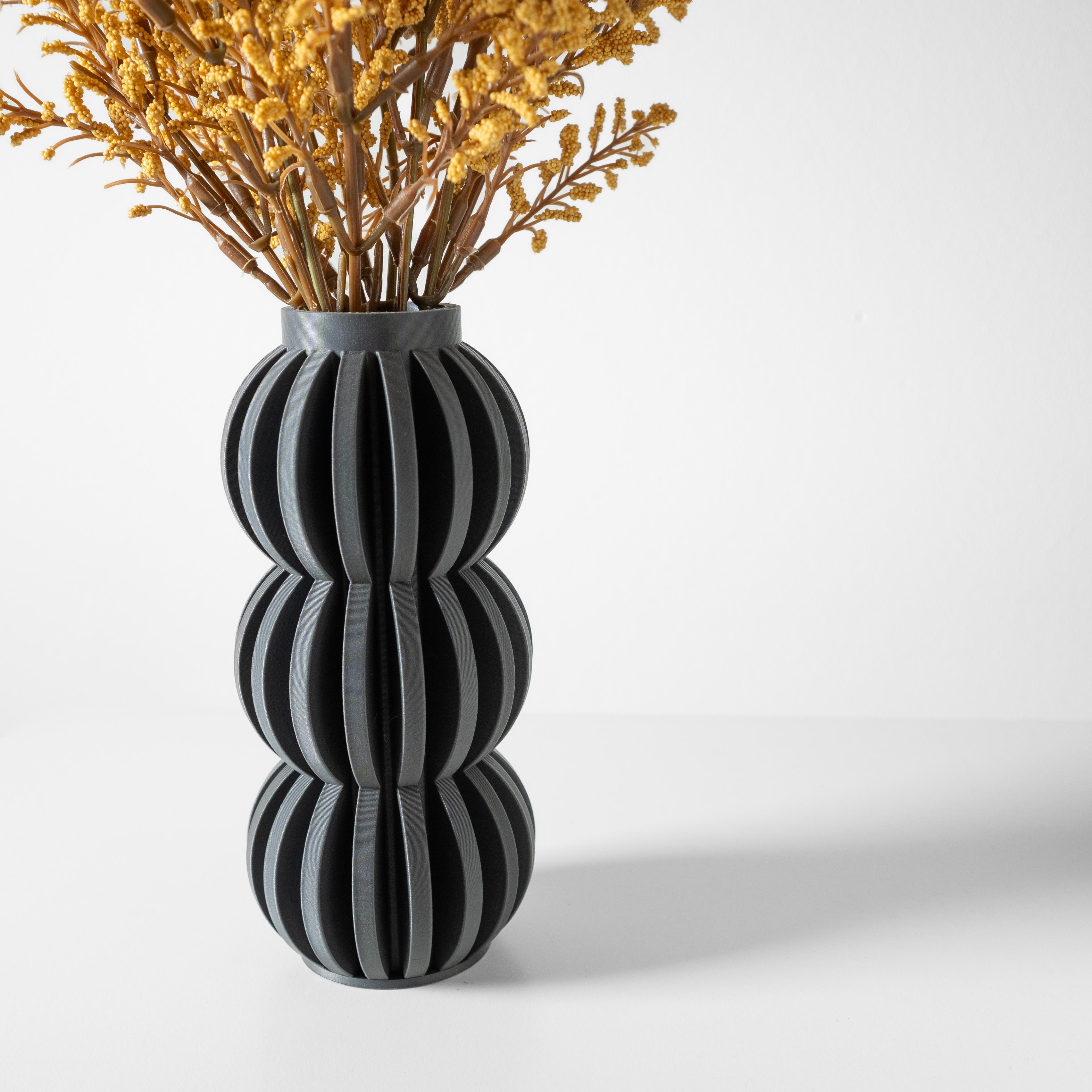 The Alura Vase, Modern and Unique Home Decor for Dried and Preserved Flower Arrangement  | STL File 3d model