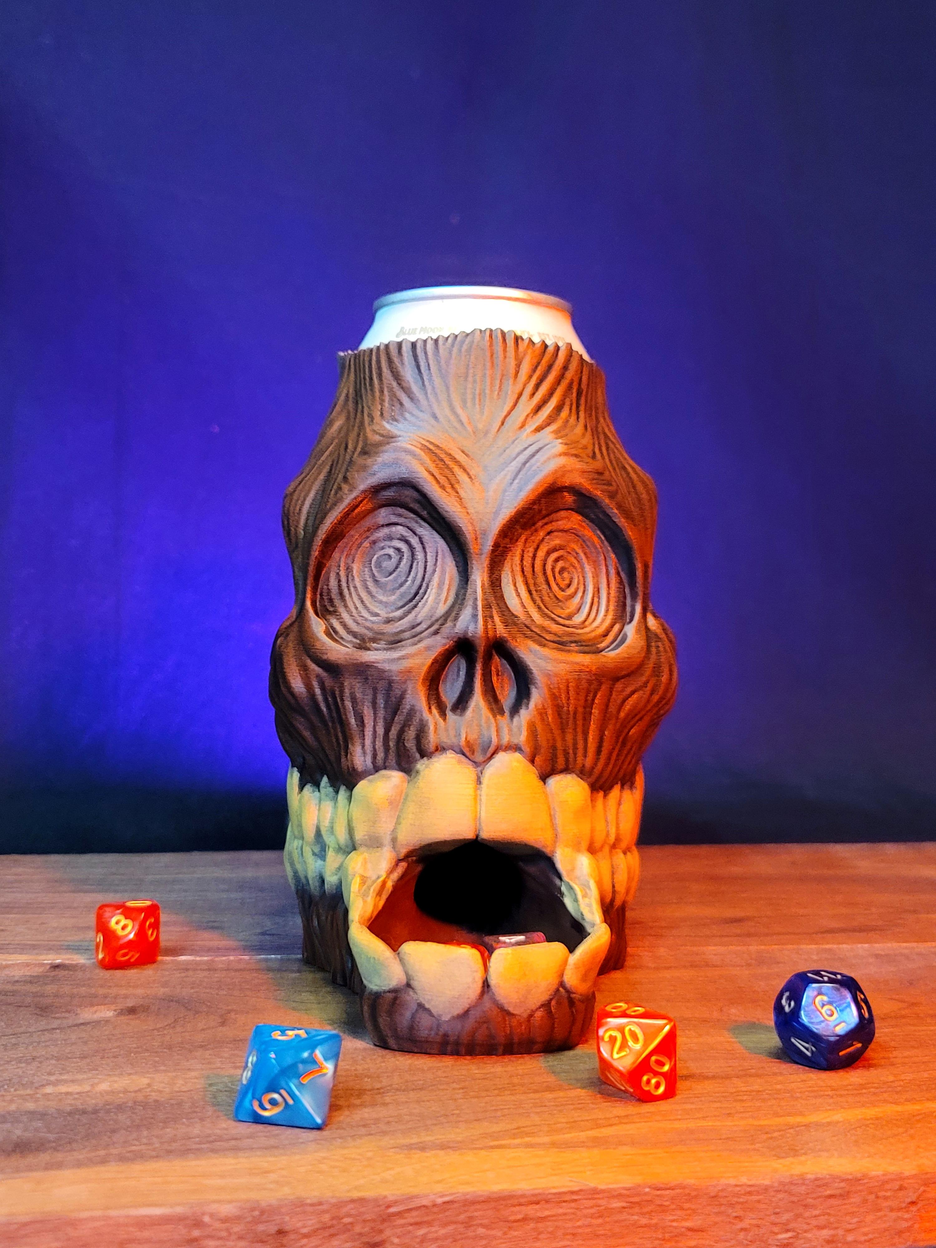 The Wooden Zombie 12oz Can Cozy Dice Tower 3d model