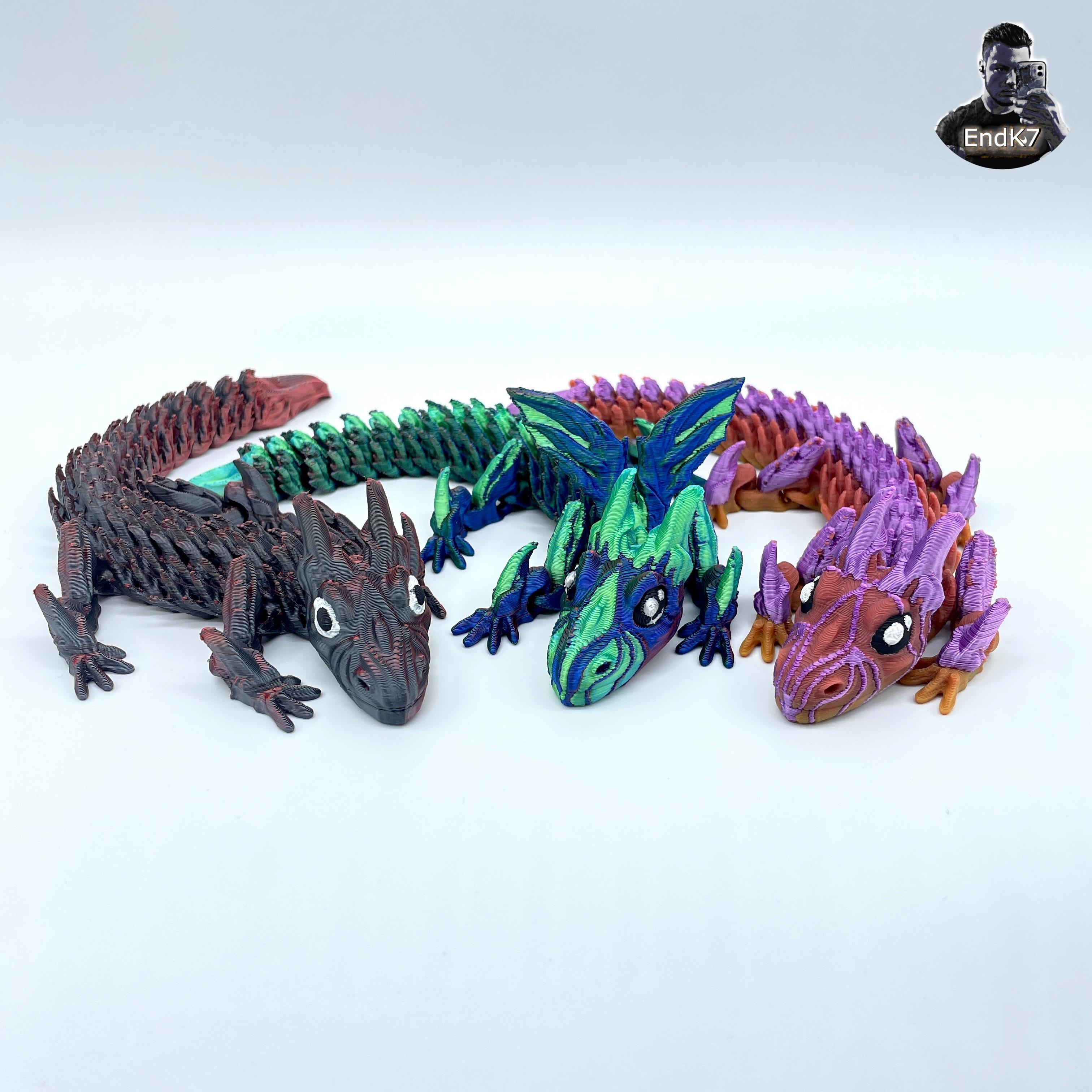 Majestic Baby Dragon 🐉 - Multicolor - Articulated - Print in Place - No Supports 3d model