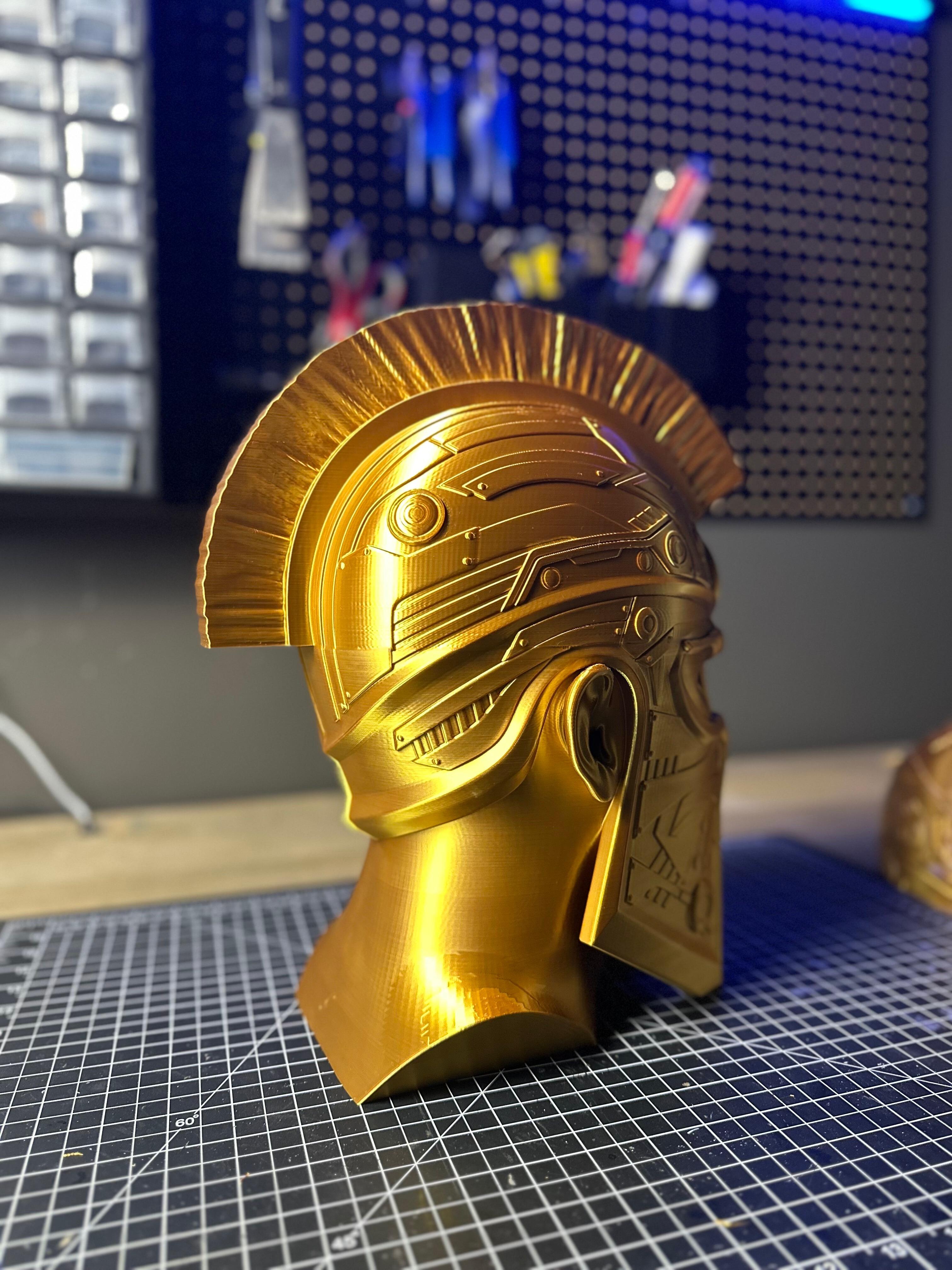 Cyber Spartan Headphone Holder/Bust 3d model