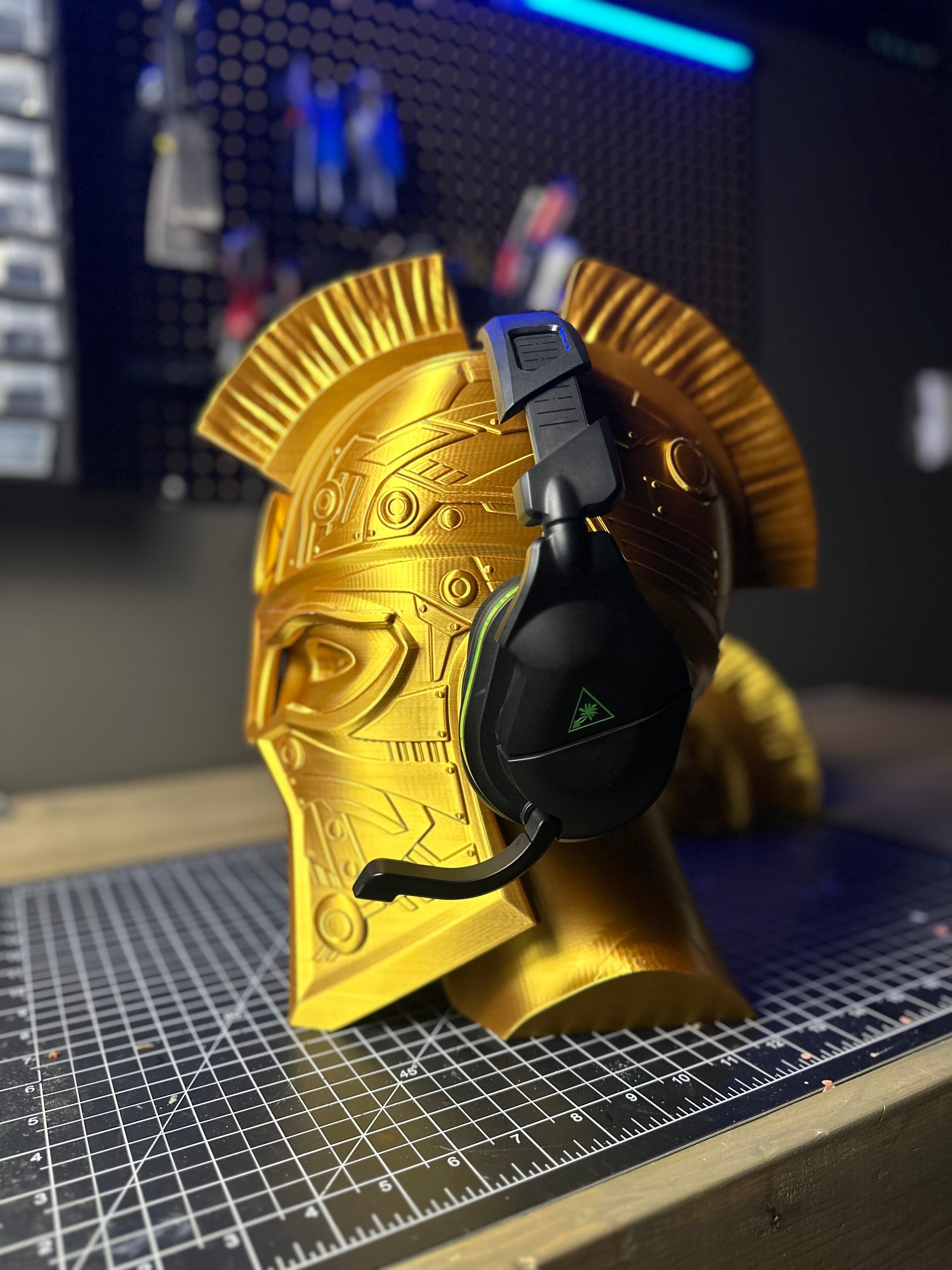 Cyber Spartan Headphone Holder/Bust 3d model