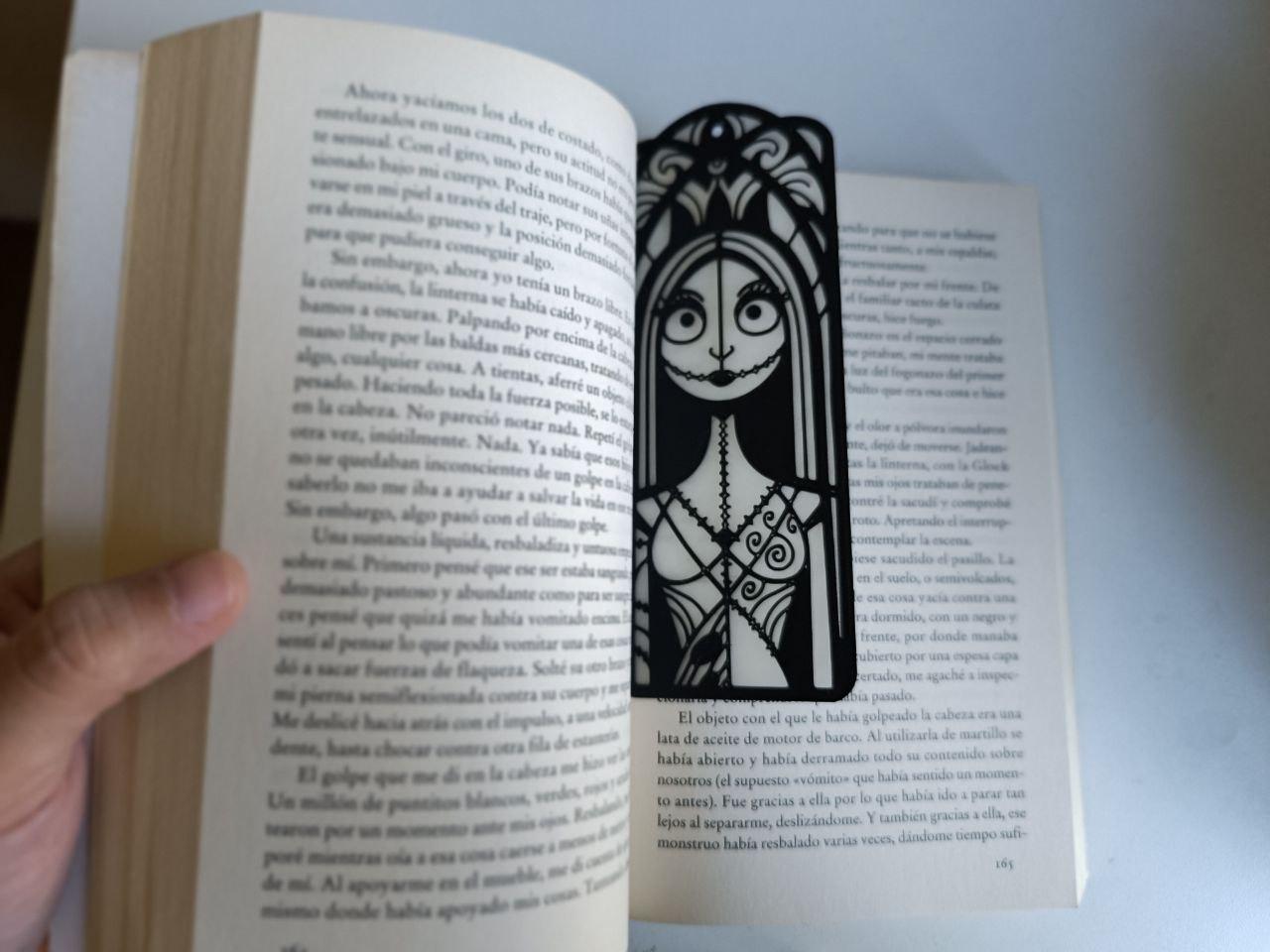 Jack and Sally Glow-in-the-Dark Fan Art – 2D Stained Glass Style - bookmark 3d model