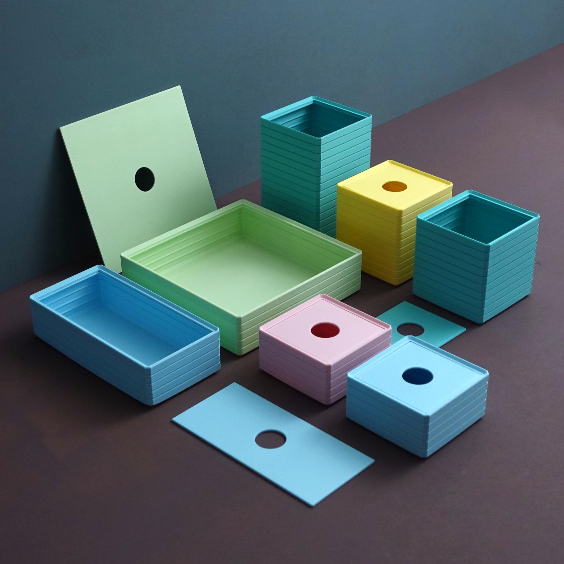 Modular, stackable boxes 3d model