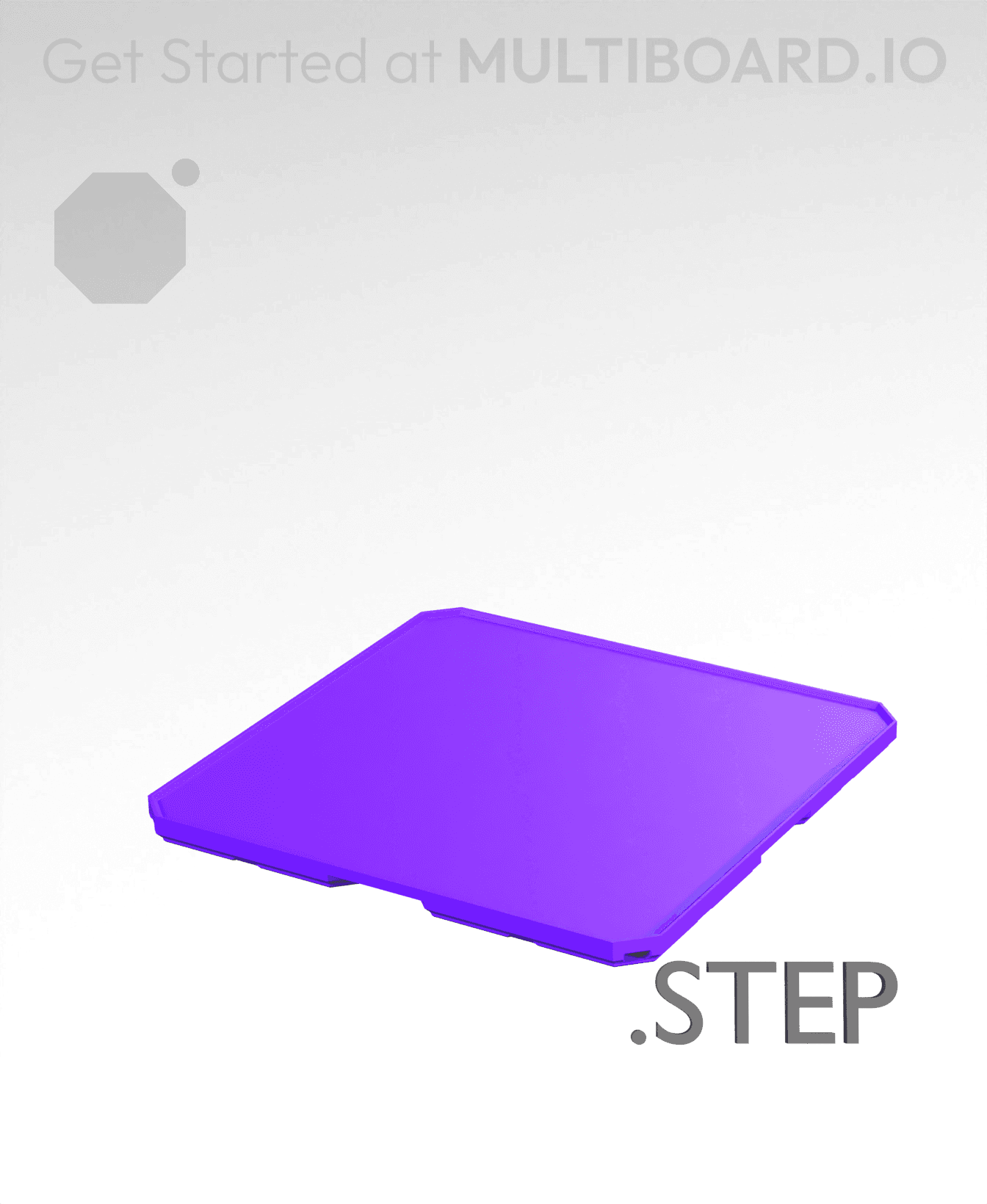 2x2x0·25 - Multibin Insert - STEP Remixing File 3d model