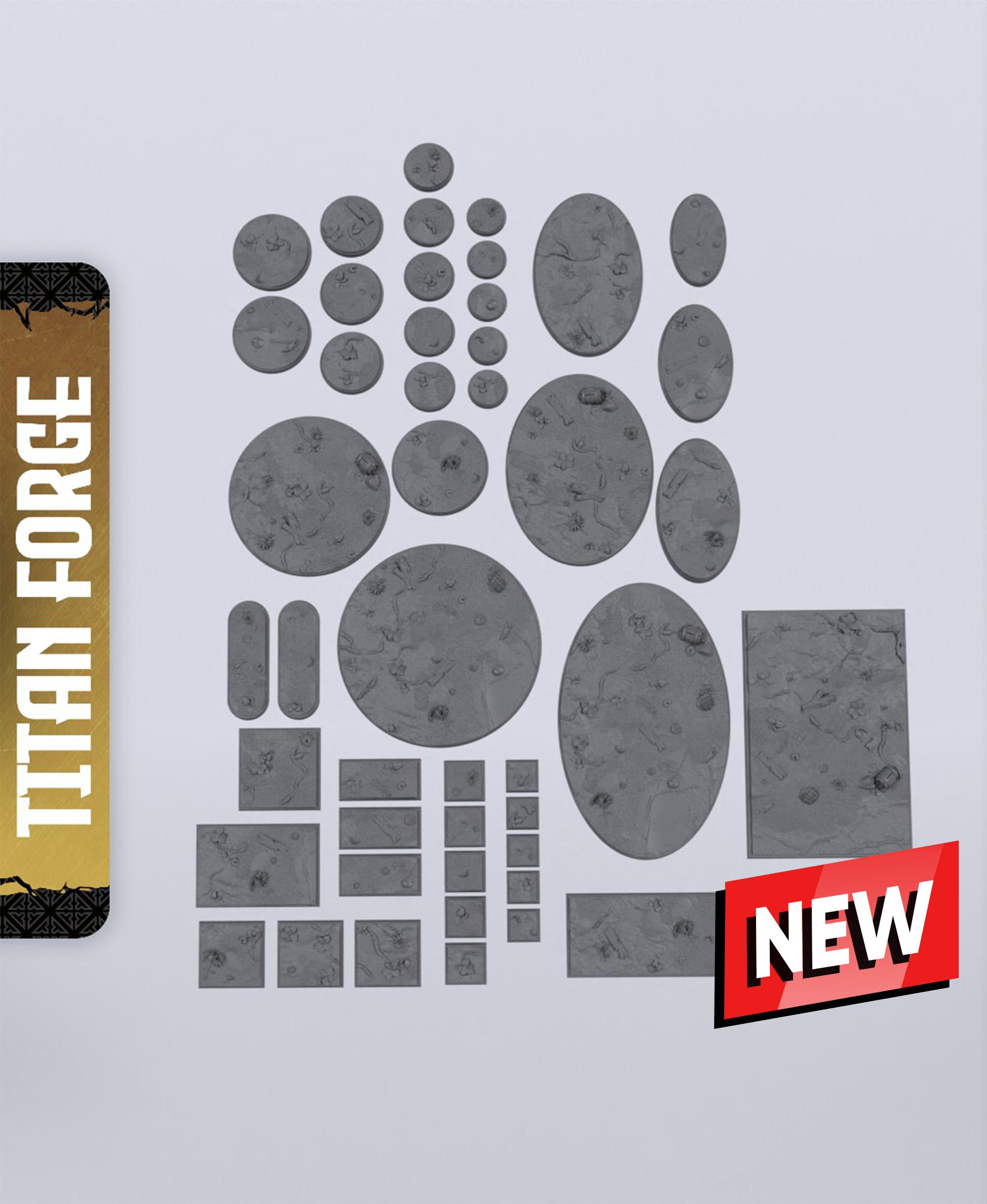 Ogre Pirates Bases - With Free Dragon Warhammer - 5e DnD Inspired for RPG and Wargamers 3d model