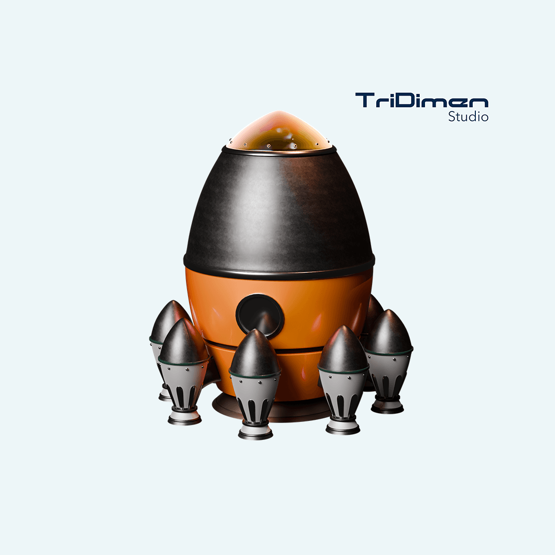 Rocket - Spaceship -  Cute Model 3d model