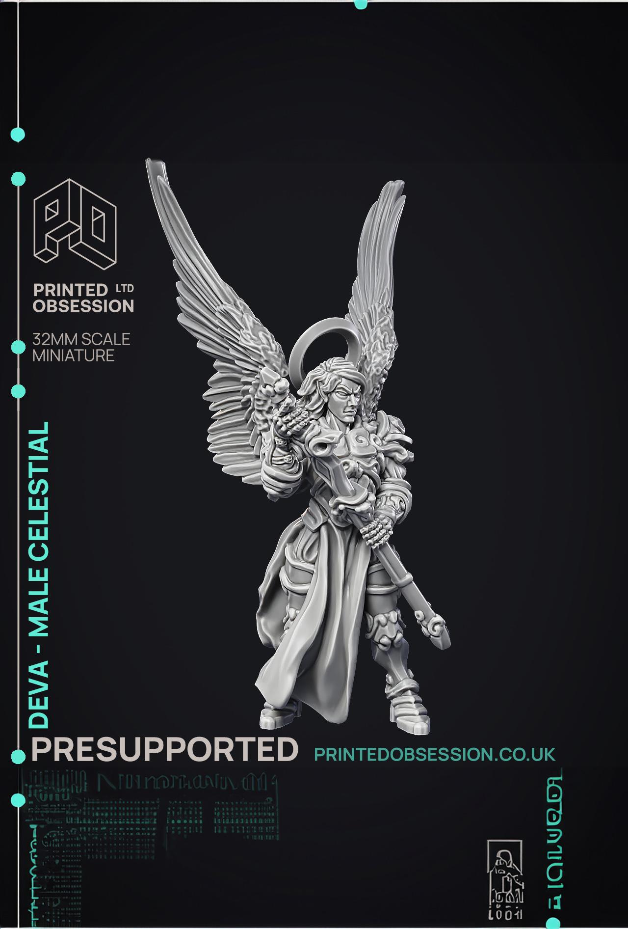 Deva Castellan - Celestial knight - PRESUPPORTED - heaven hath no fury - 32 mm scale 3d model