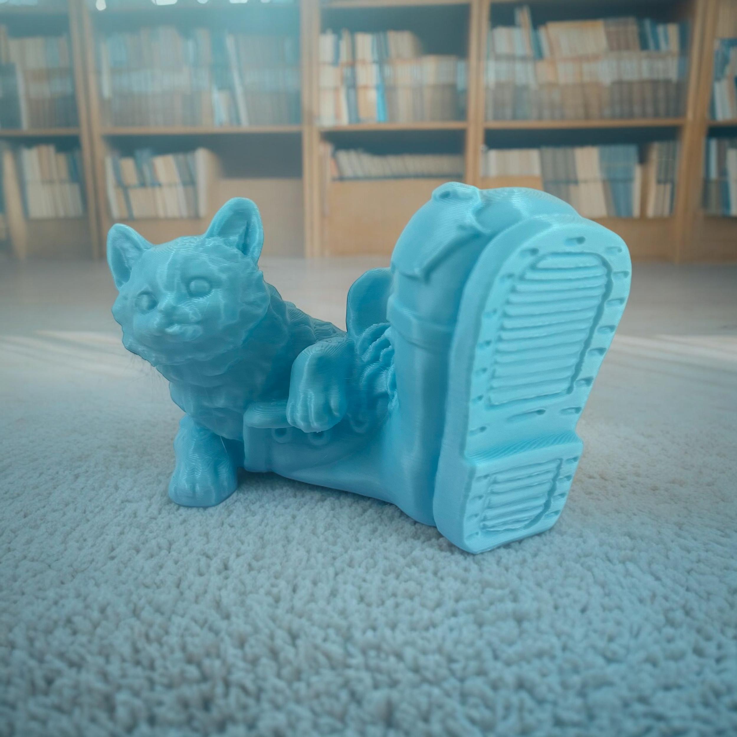 cat on big boot final  .stl 3d model