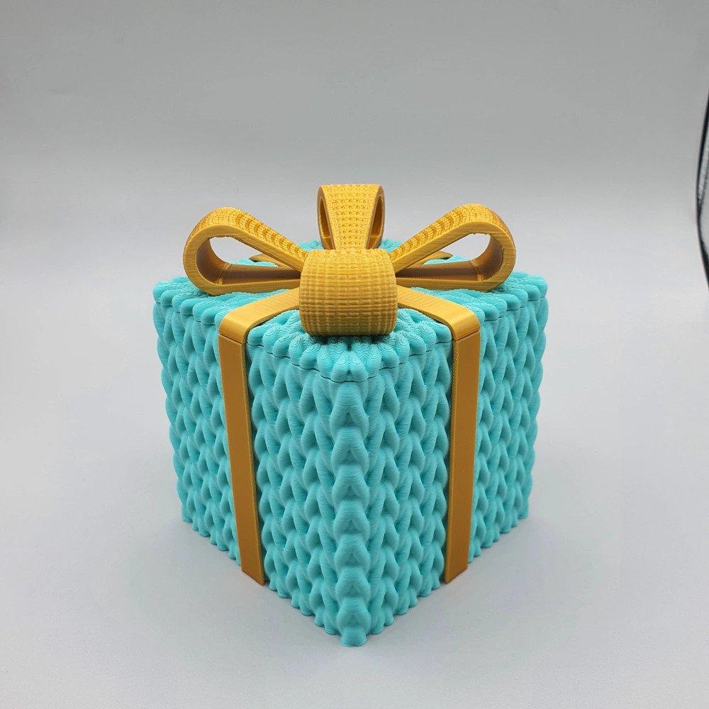 MULTICOLOR CHRISTMAS CROCHET GIFT BOX 3d model