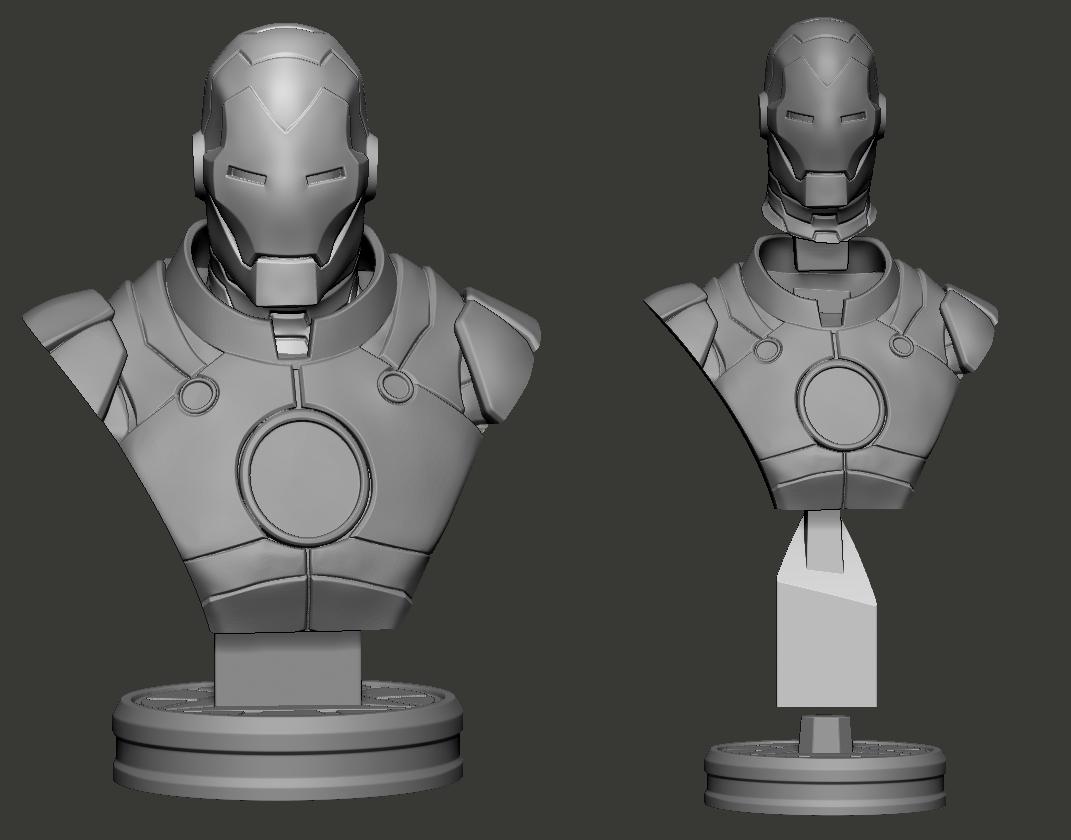 Iron Man Model 70 Bust 3d Print File STL 3d model