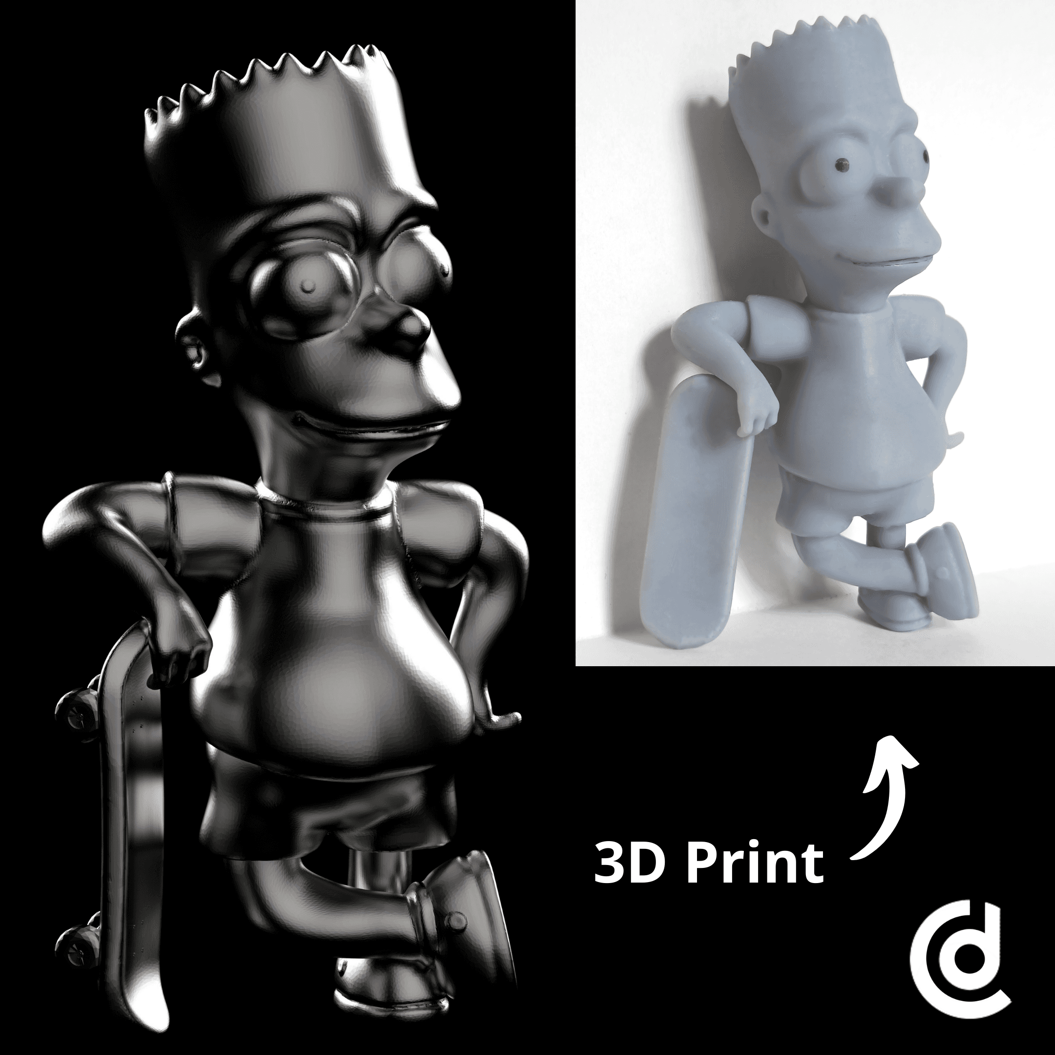 Bart Simpson Skateboard.stl 3d model