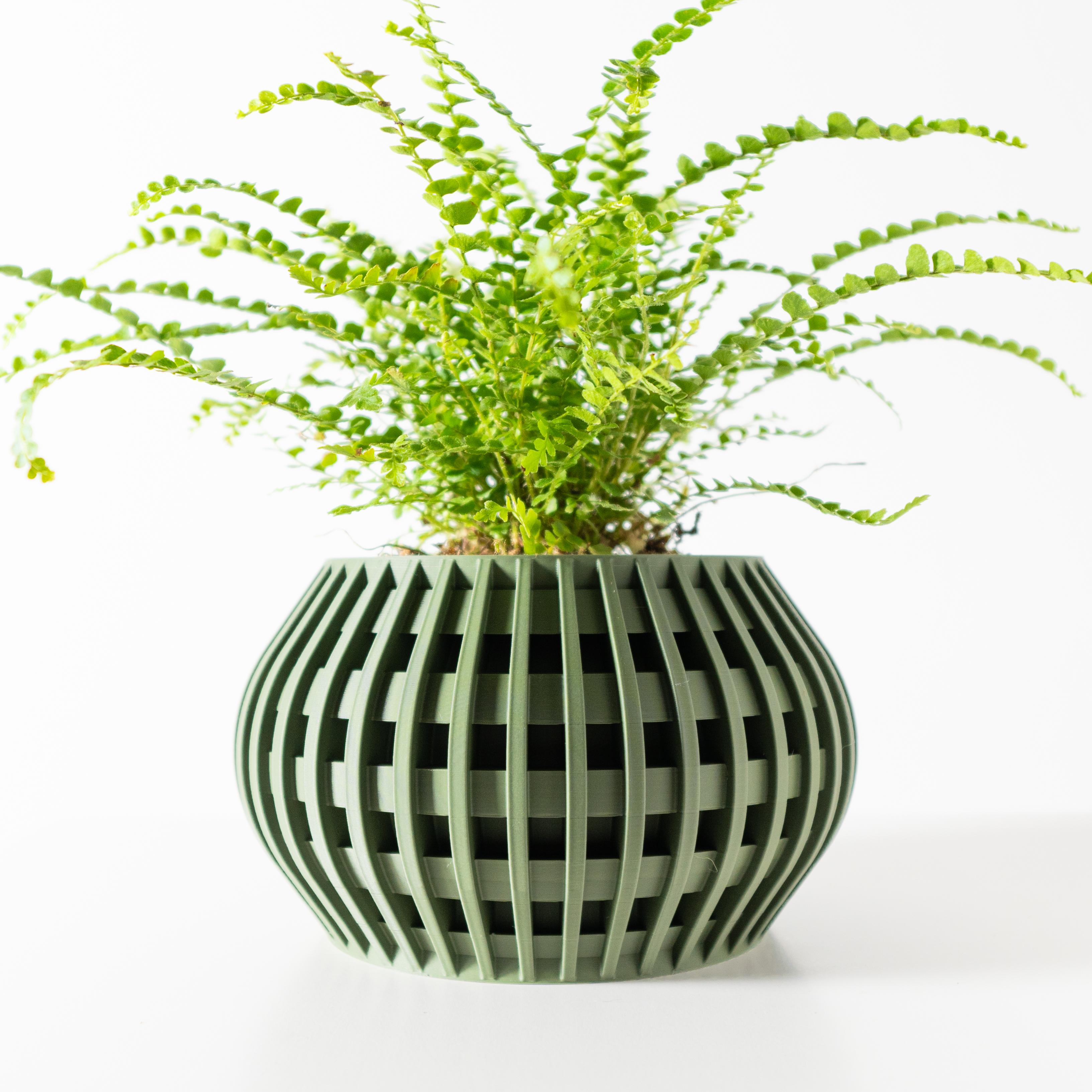 The Usio Planter Pot with Drainage Tray & Stand: Modern and Unique Home Decor for Plants 3d model