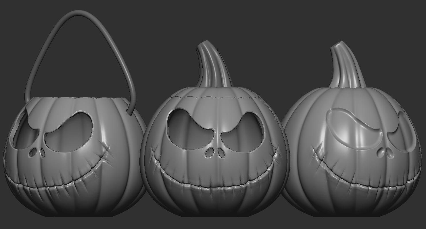 Pumpkin Jack , 3 Versions (solid, light, wearable) 3d model