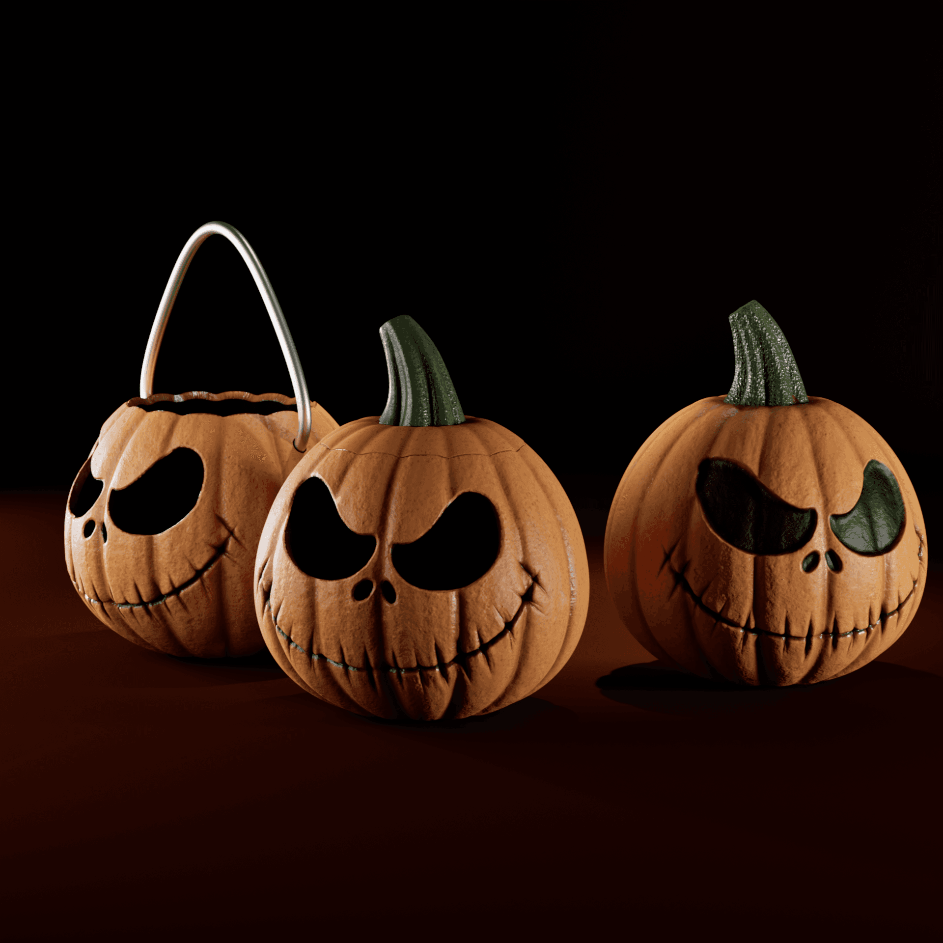 Pumpkin Jack , 3 Versions (solid, light, wearable) 3d model