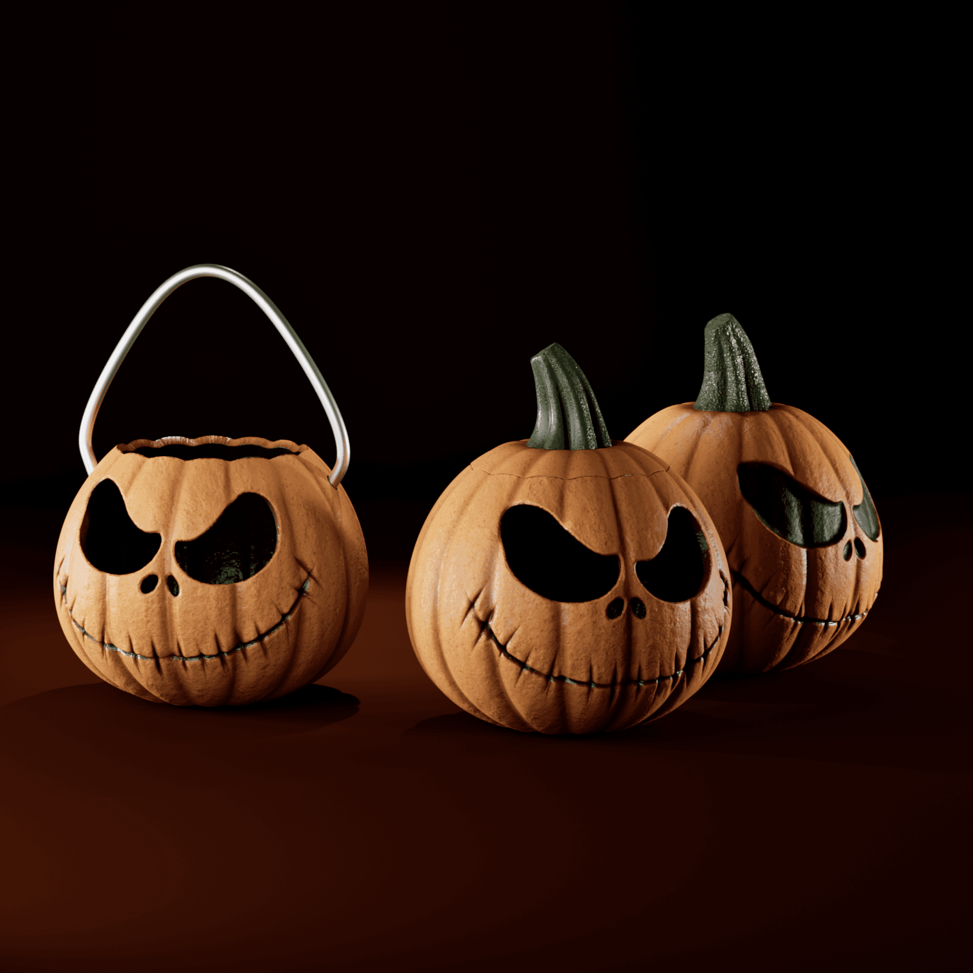 Pumpkin Jack , 3 Versions (solid, light, wearable) 3d model