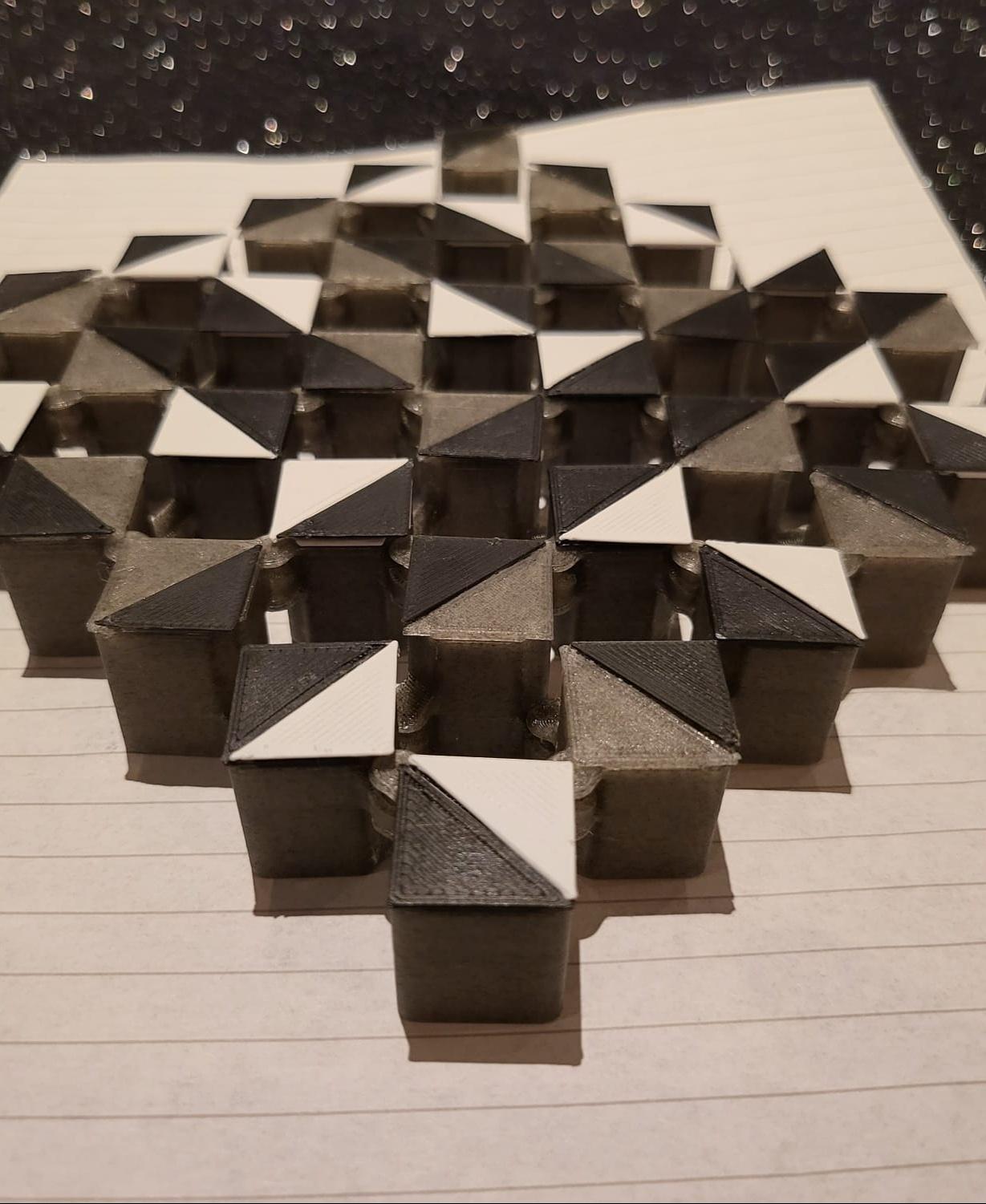 Auxetic Tile // 18mm Diagonal Split 3d model