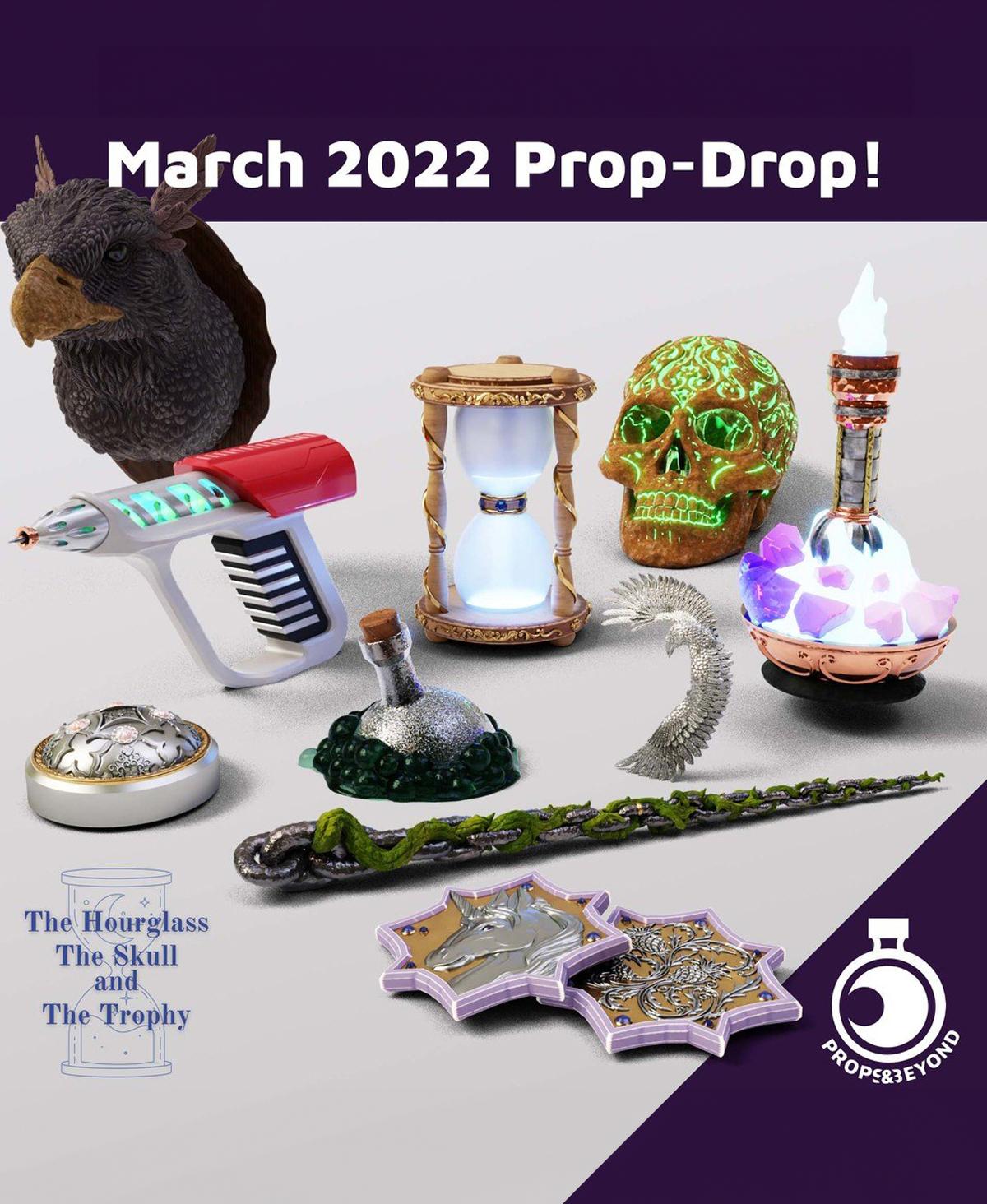 March 2022 Prop Drop - The Hourglass, the Skull and the Trophy 3d model