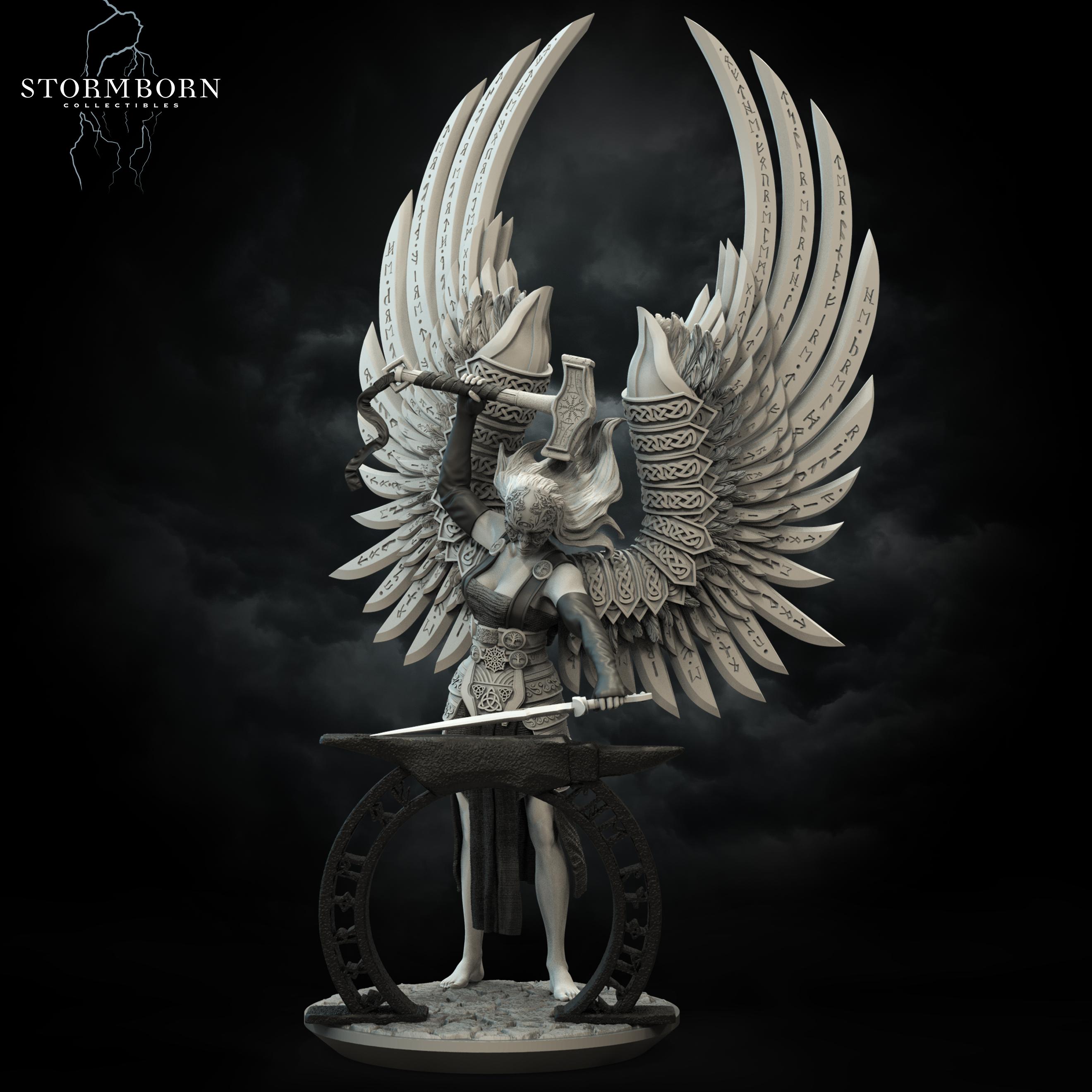 (32mm) Sindra, Angel of the Forge 3d model