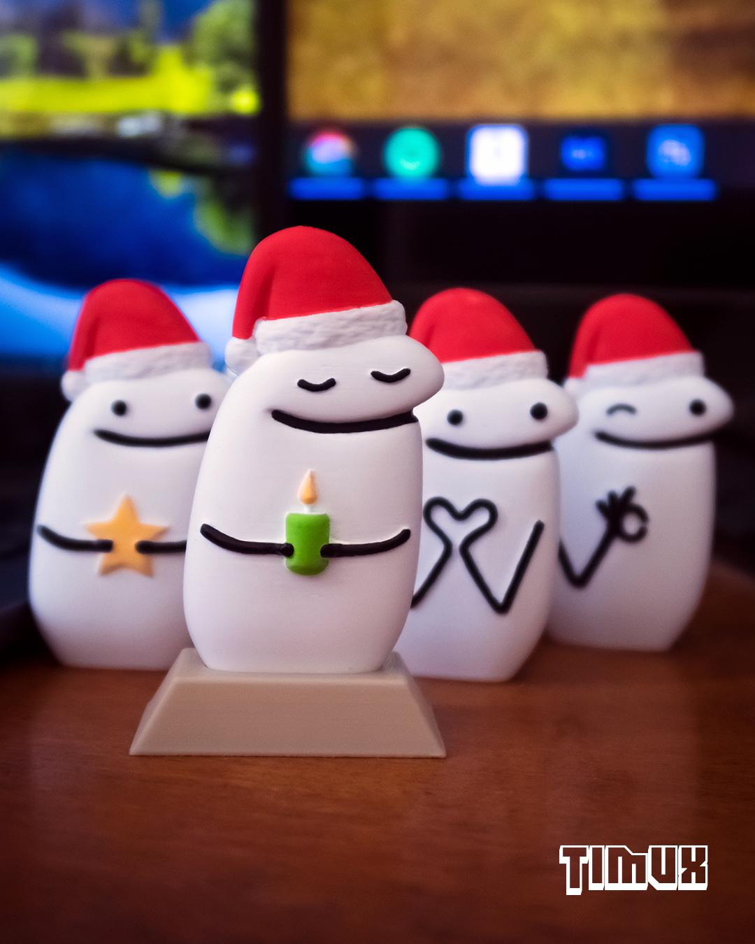 PACK OF 4 CHRISTMAS FLORK 3d model