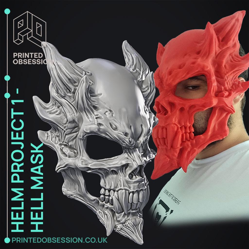 Hell Mask - Wearable - Halloween Mask 3d model