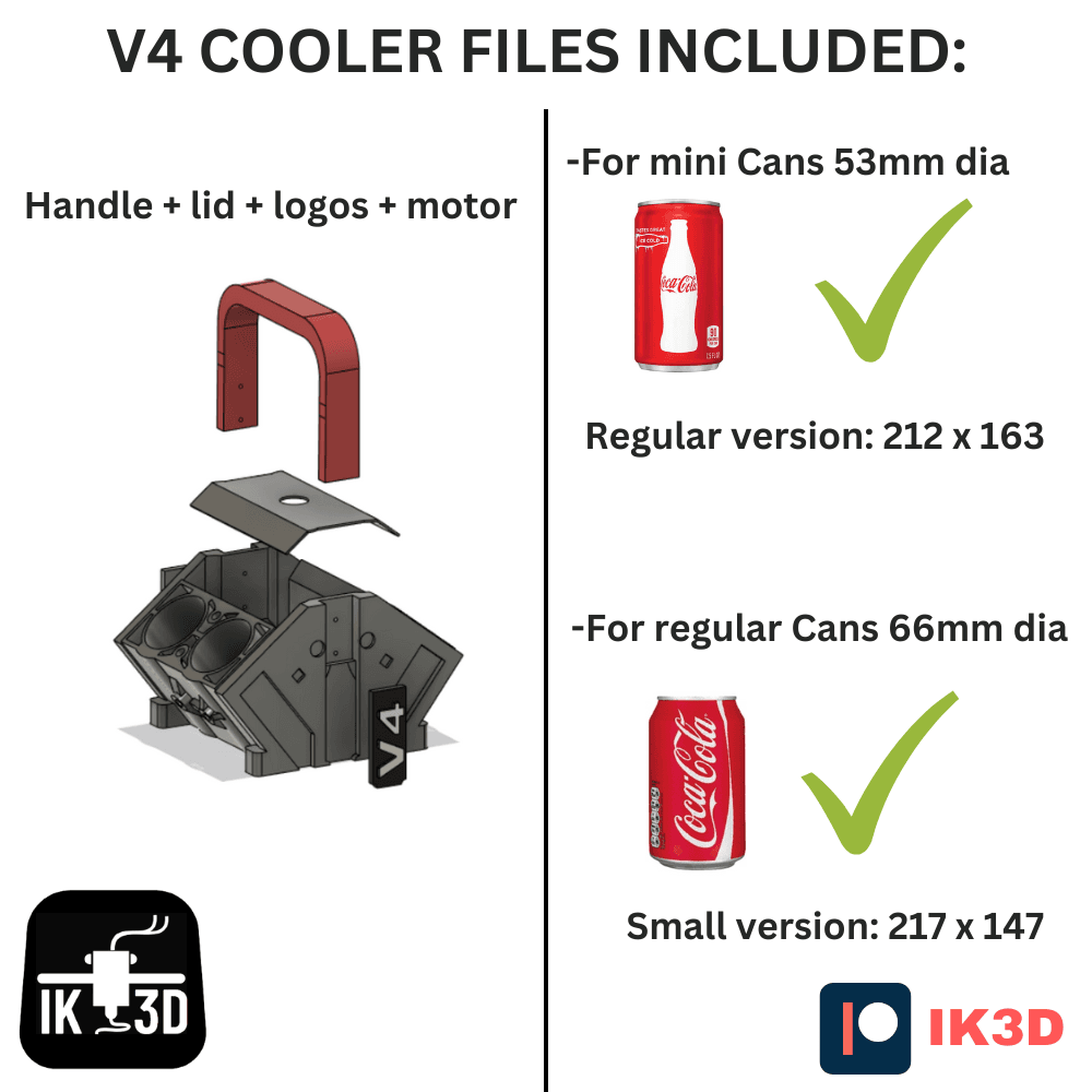 Engine Can Cooler Bundle V4+V6+V8+V12+V16 For Regular And Mini Cans / Fits Most Printers 3d model