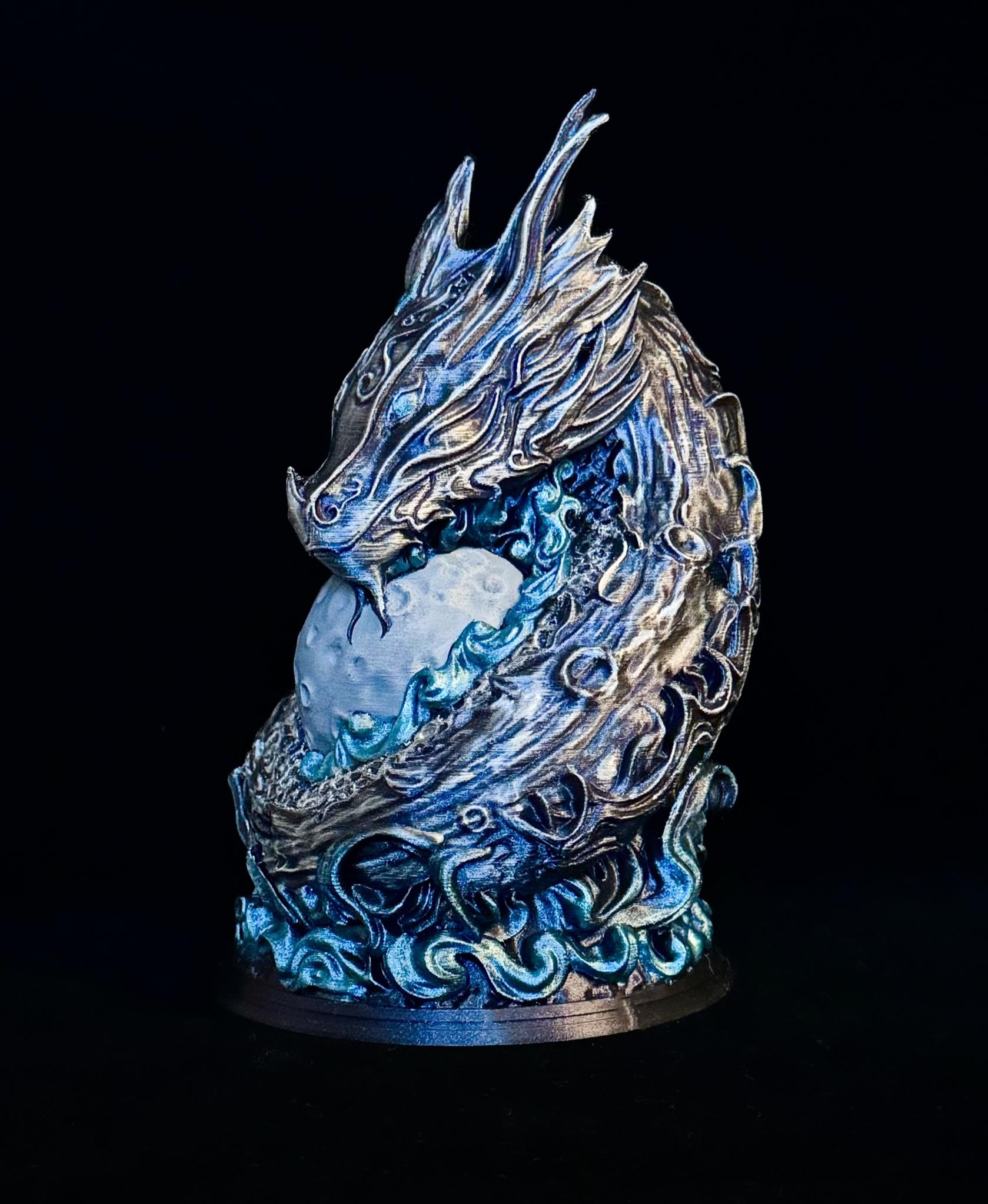 Moon Dragon bust - (Pre-Supported) 3d model