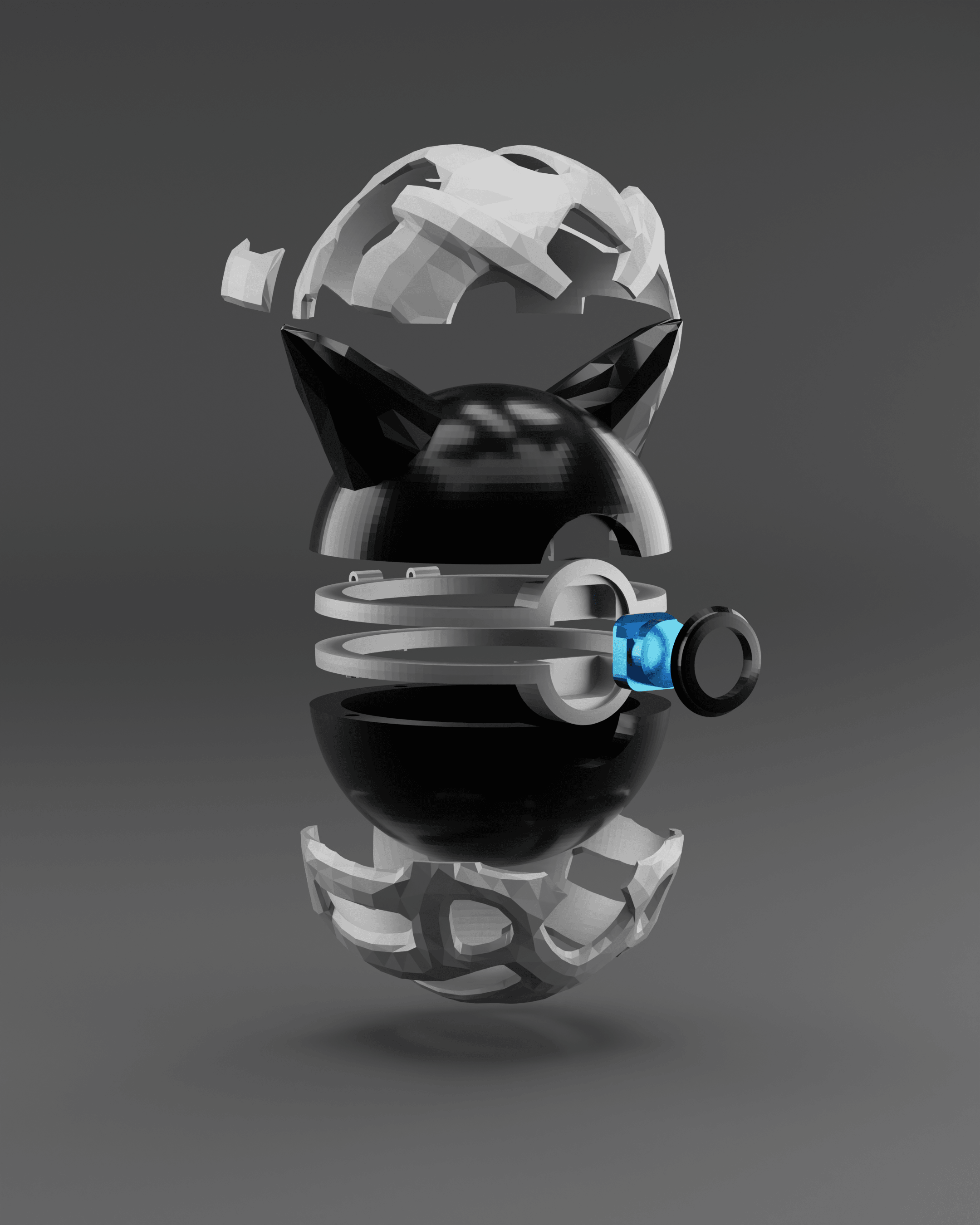 GlaliBall Glalie Themed Opening Pokeball - Fan Art 3d model