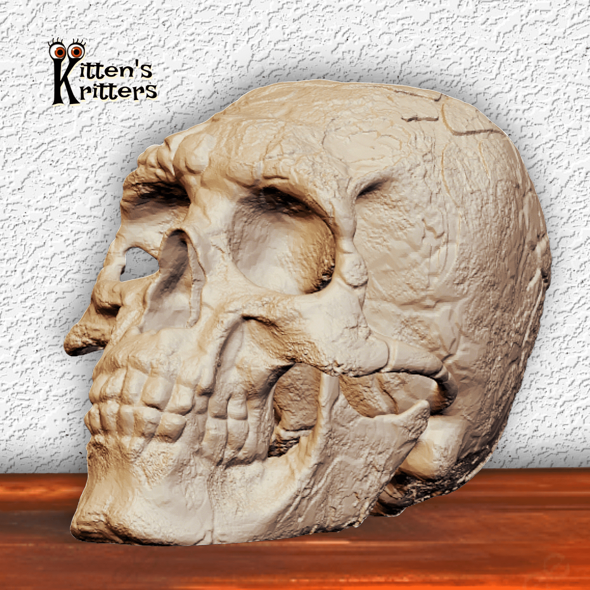 Realistic Neanderthal Skull Halloween Decor 3d model