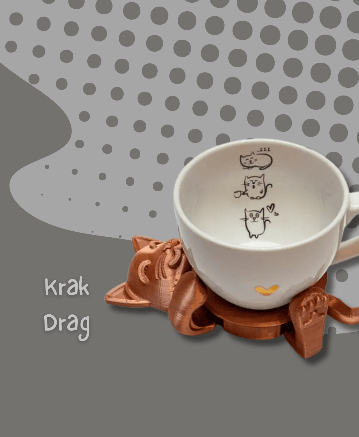 Self-Adjusting Cat Coaster 3d model