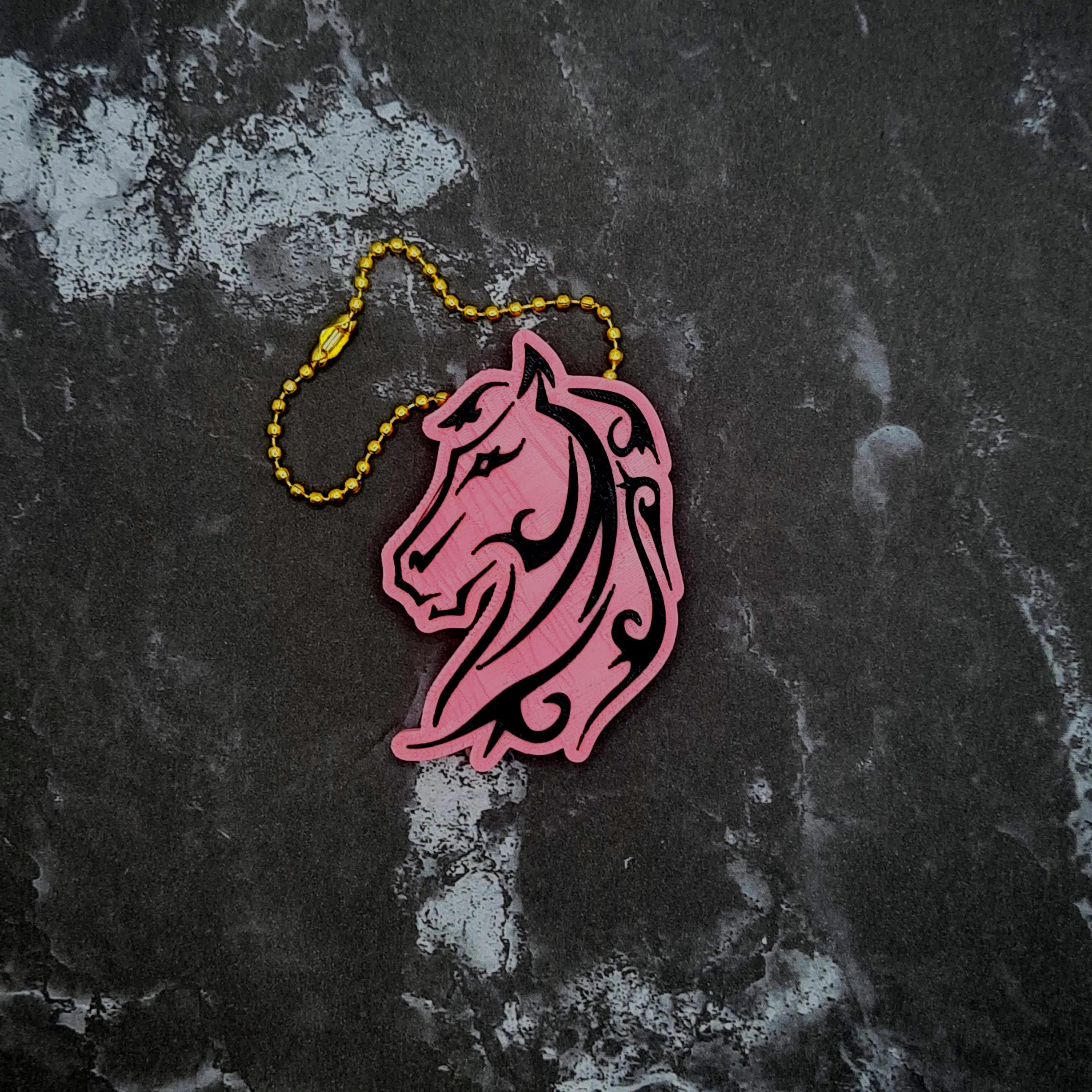 Tribal Horse Keychain (Style 1) 3d model