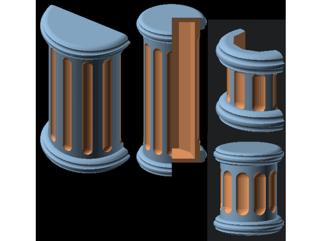 Fluted Pillar (Customizable) 3d model