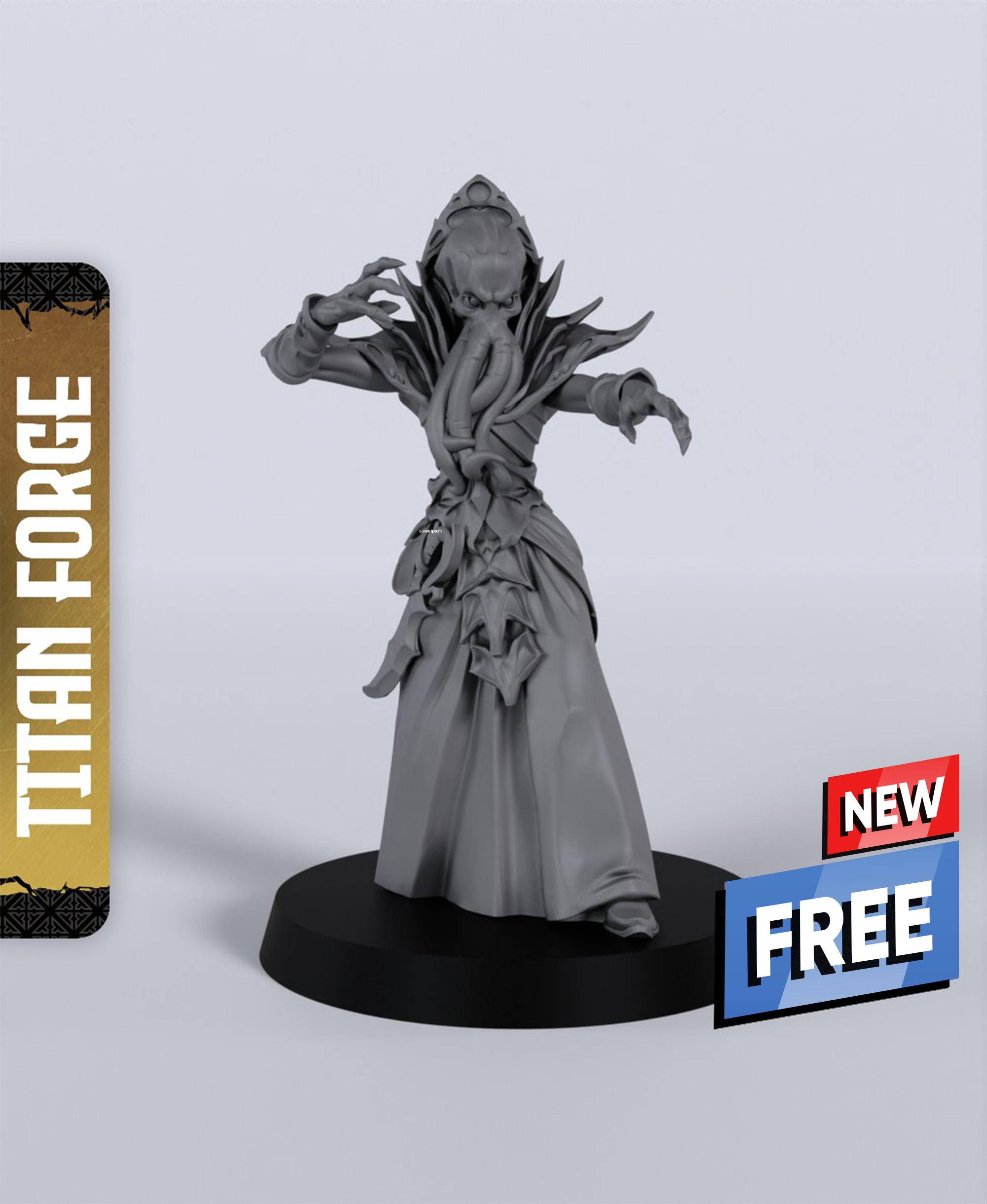 F Mindflayer A - With Free Dragon Warhammer - 5e DnD Inspired for RPG and Wargamers 3d model