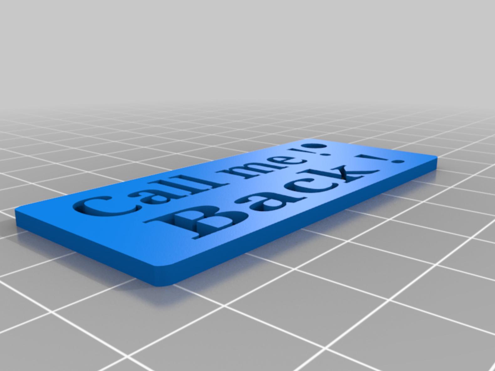 call me back key chain  3d model