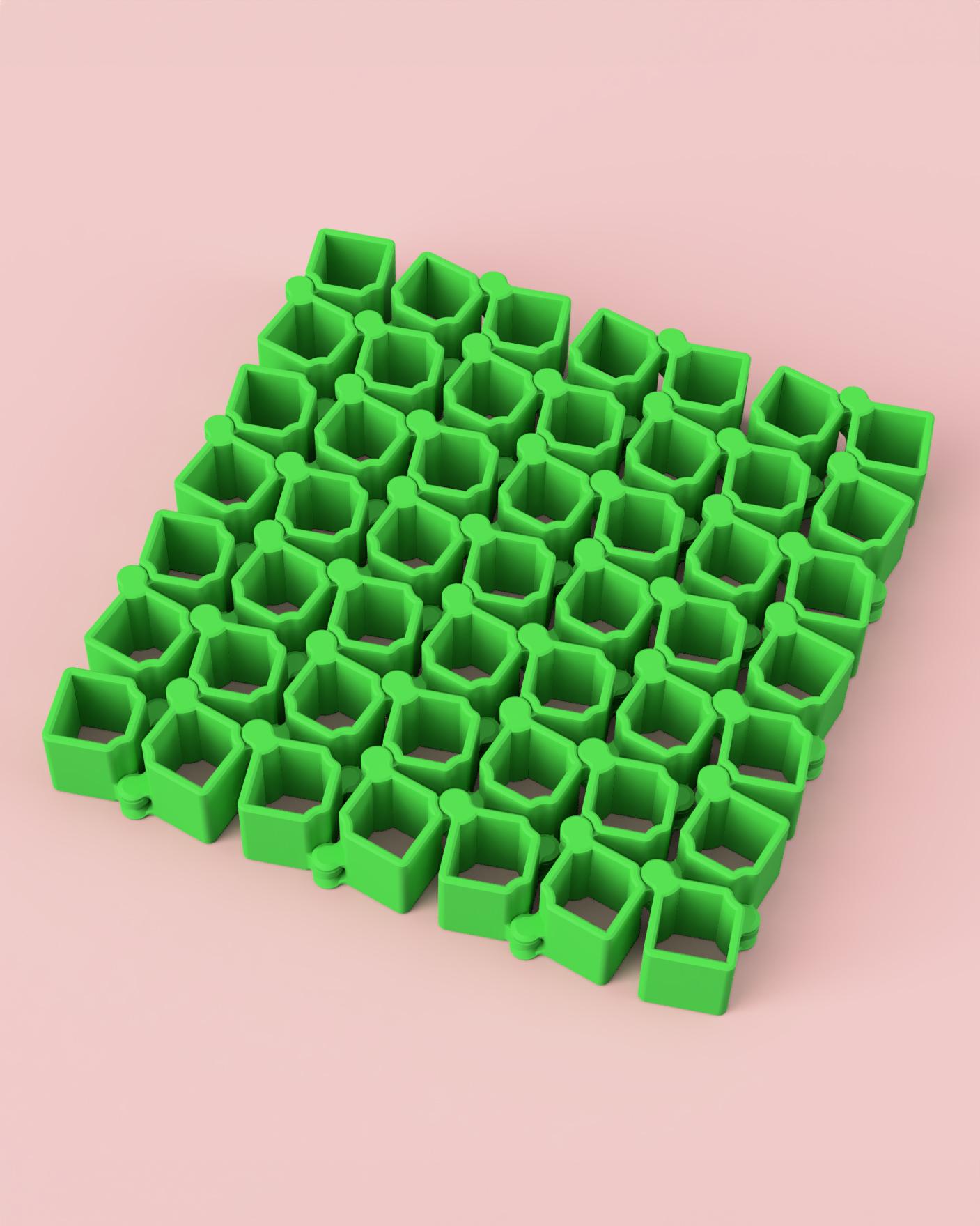 Auxetic Cubes // 18mm 7x7 3d model