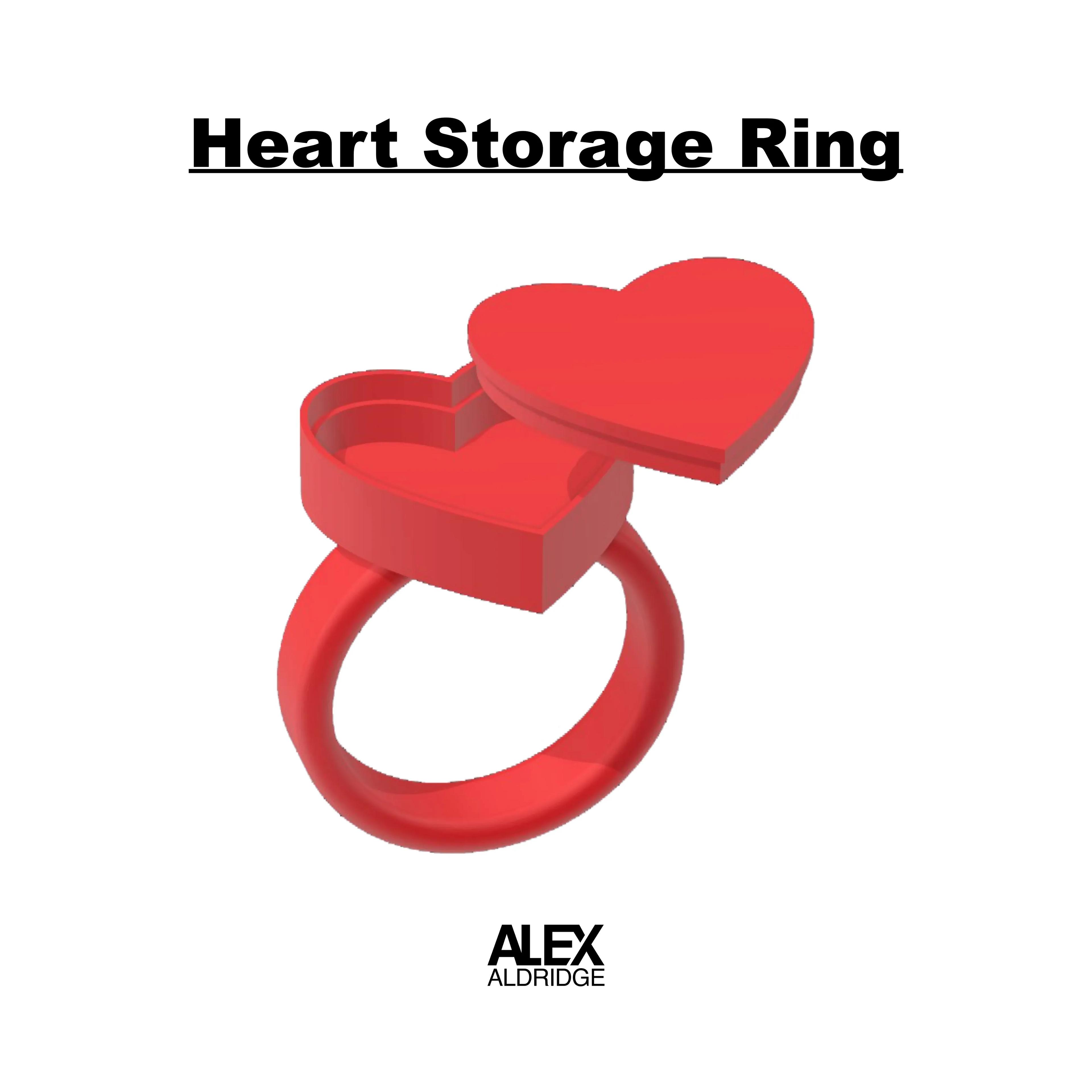 3D Valentine's Day Heart Shaped Storage Ring 3d model