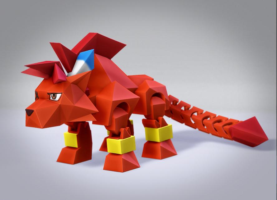 Low Poly Flexi Red XIII 3d model