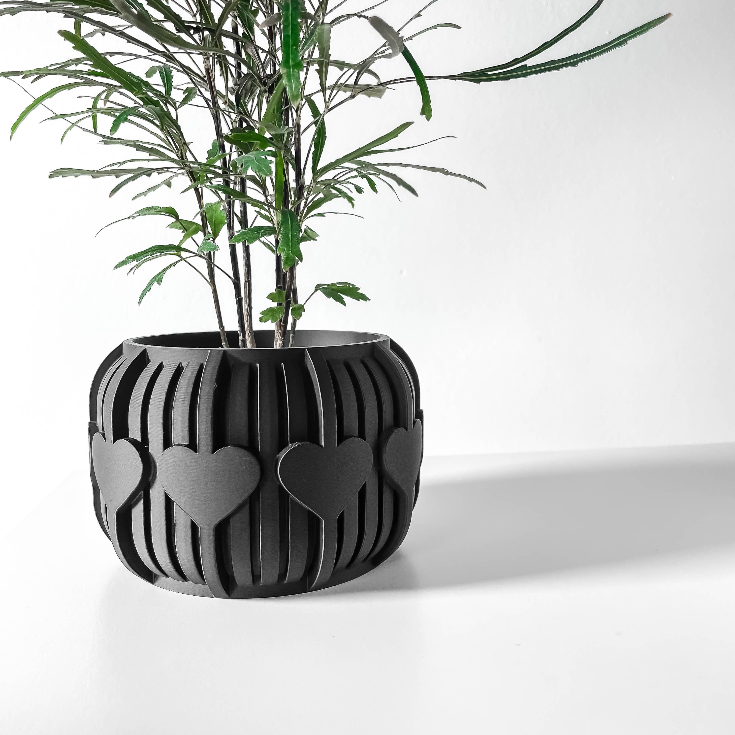 The Aldes Heart Planter Pot with Drainage Tray & Stand: Modern and Unique Home Decor for Plants 3d model