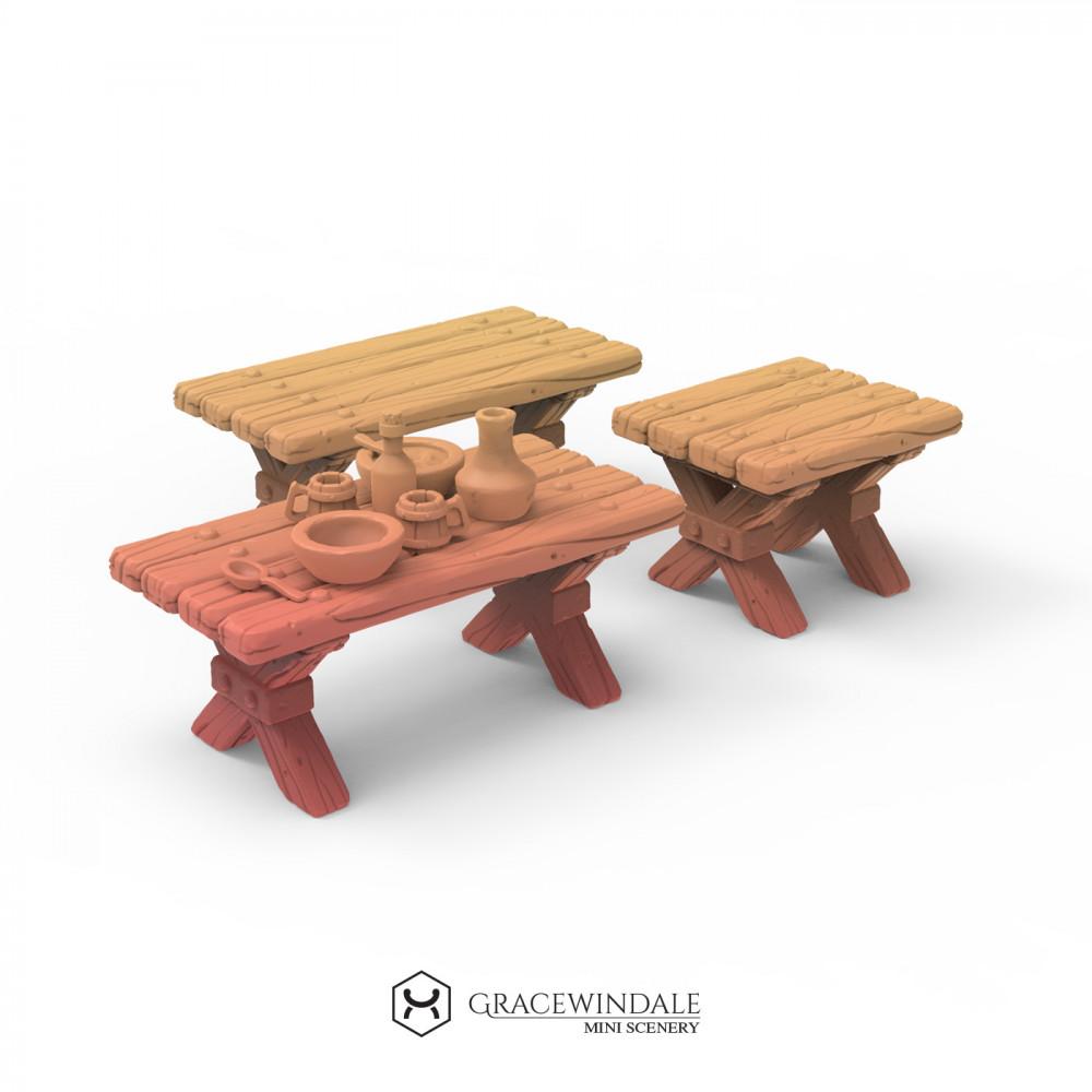 Tavern Furniture and Props Set 3d model