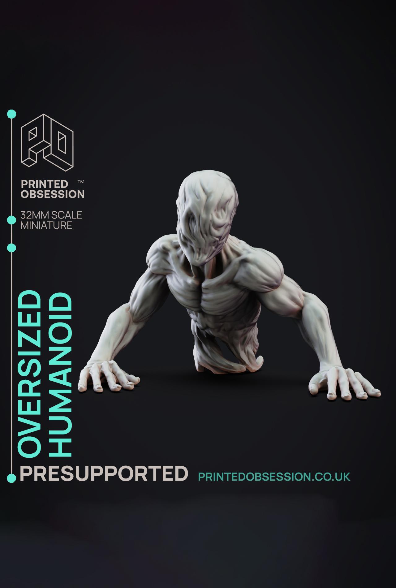 Oversized Humanoid - SCP - PRESUPPORTED - Illustrated and Stats - 32mm scale			 3d model