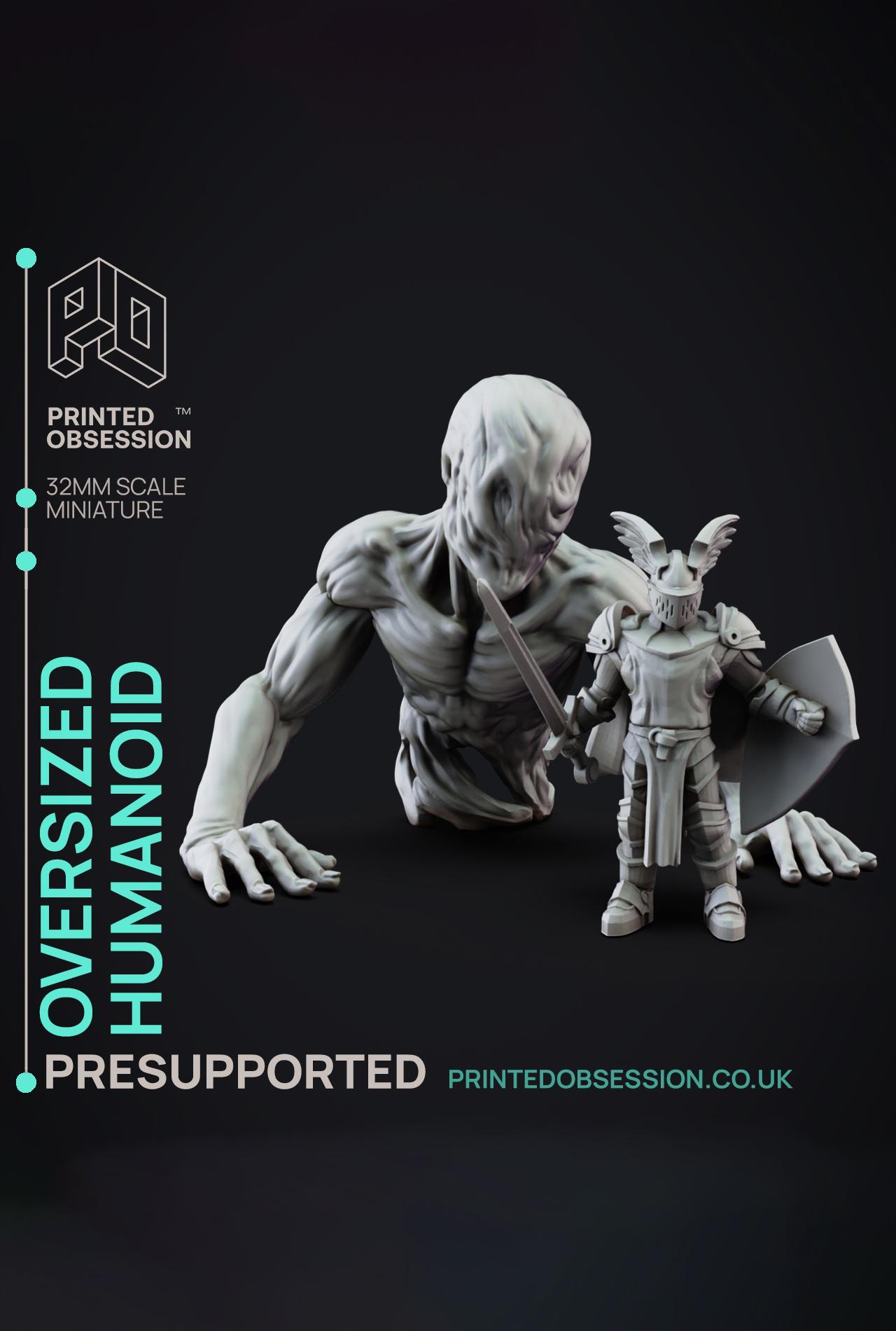 Oversized Humanoid - SCP - PRESUPPORTED - Illustrated and Stats - 32mm scale			 3d model