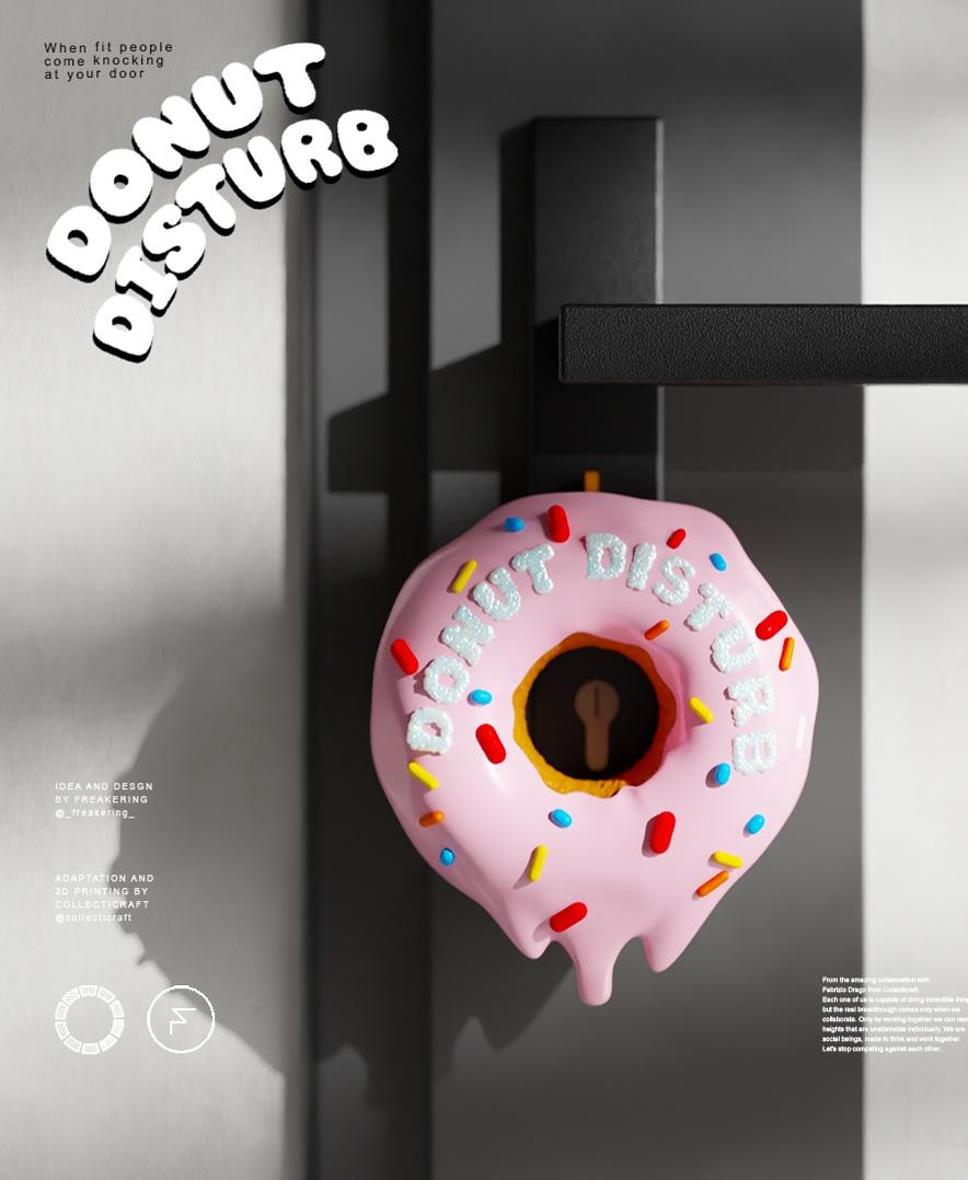 Donut Disturb - Door Hanger  3d model