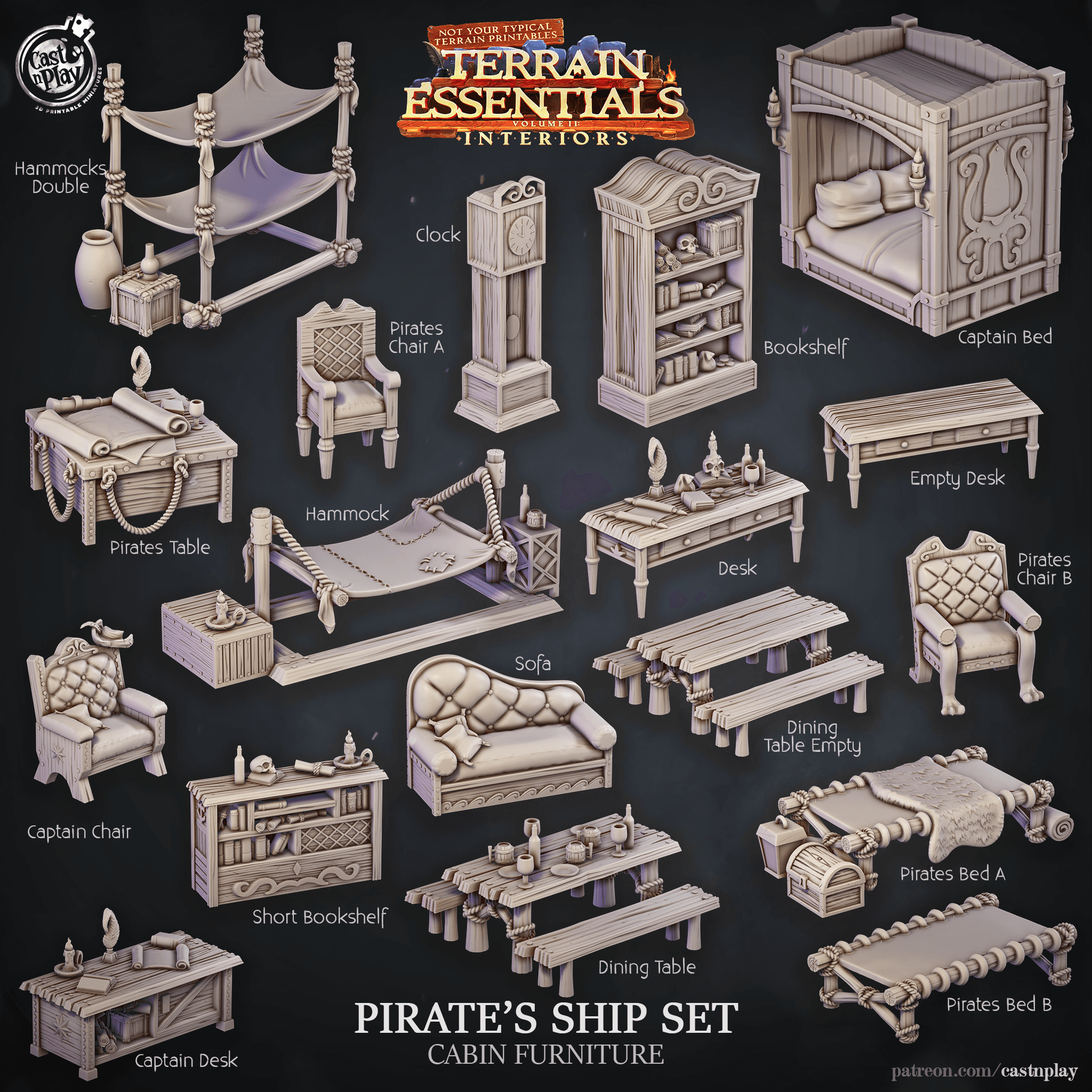 Pirate's Ship Set (Pre-Supported) 3d model