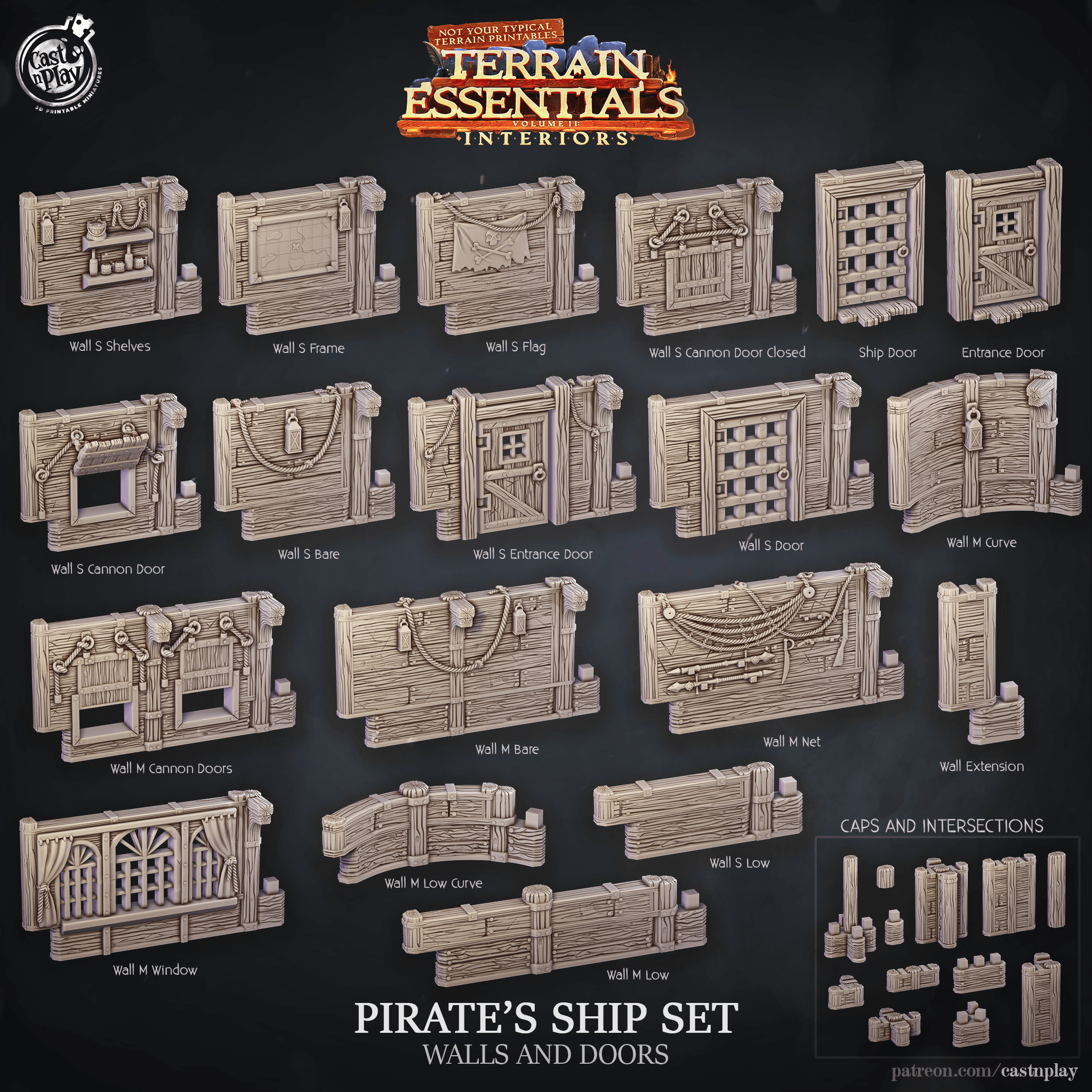 Pirate's Ship Set (Pre-Supported) 3d model