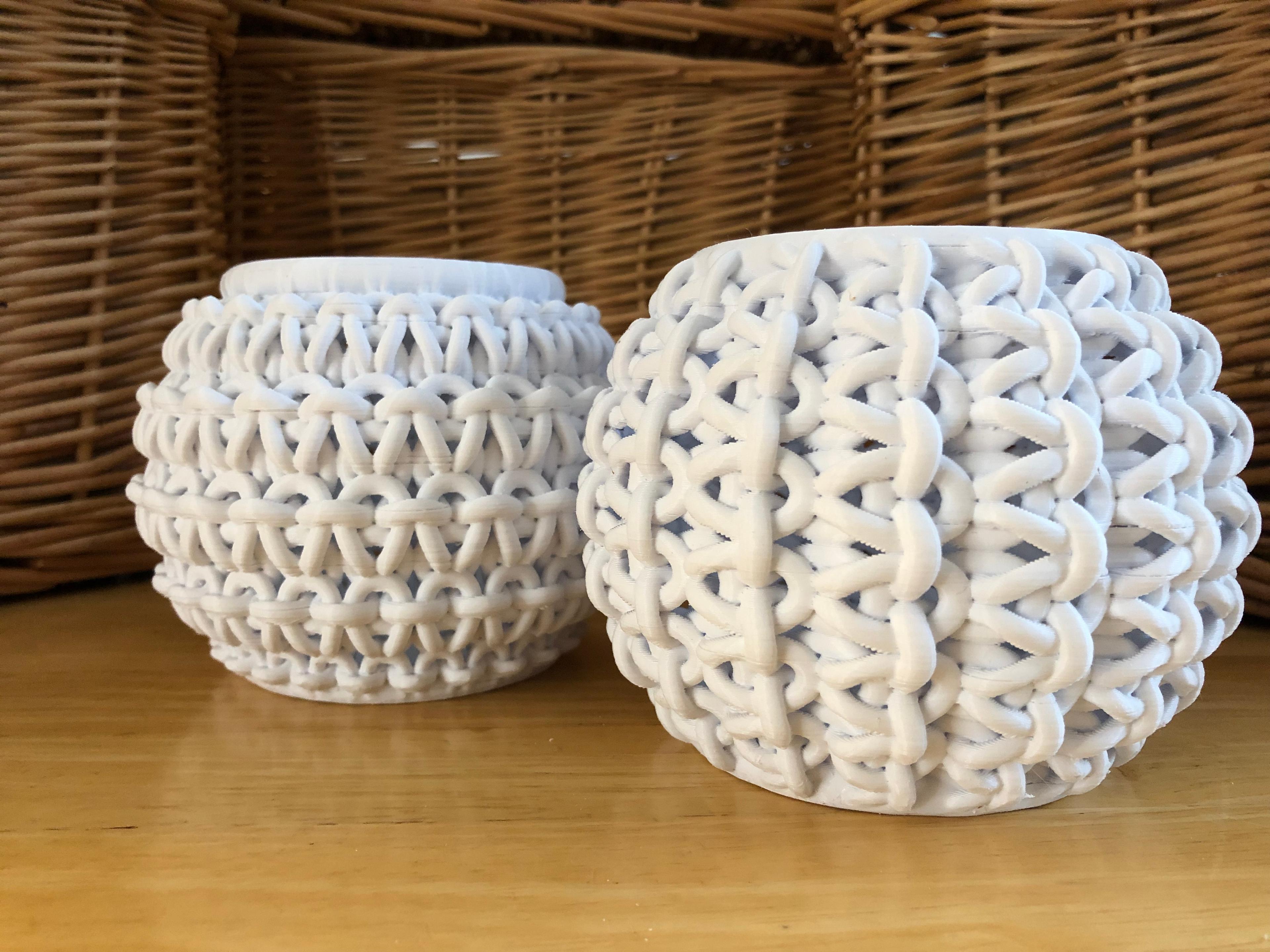 Garter Knit Round Bowl (Vertical) 3d model