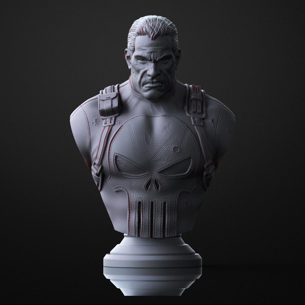 The Punisher Bust (Pre-Supported) 3d model