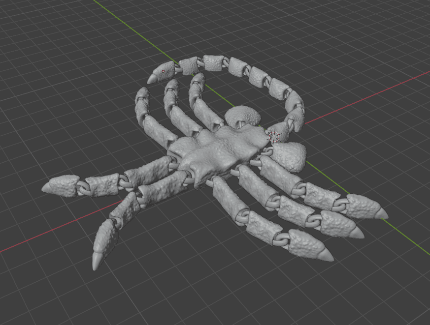 Articulated Facehugger - Flexi Fidget toy - print in place Higher Texture version 3d model