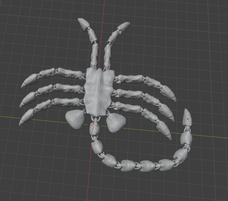 Articulated Facehugger - Flexi Fidget toy - print in place Higher Texture version 3d model